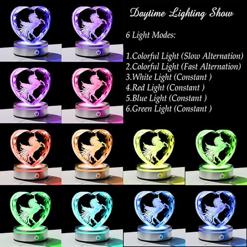 Qianwei Sea Turtel Gifts for Women 3D Crystal Heart - Laser Turtle Decor Glass Animals Sea Ocean Gifts Lamp Figurines Statue Stuff for Room Decorations Night Light