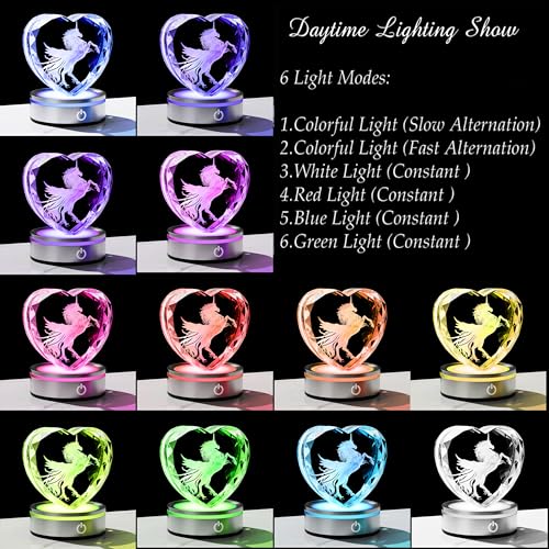 Qianwei Sea Turtel Gifts for Women 3D Crystal Heart - Laser Turtle Decor Glass Animals Sea Ocean Gifts Lamp Figurines Statue Stuff for Room Decorations Night Light