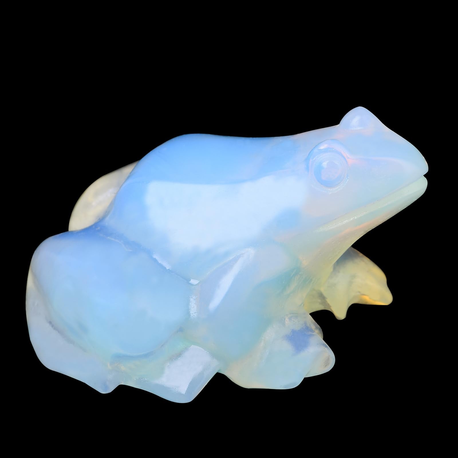 Crystal Frog Figurines, Fluorite Money Frog Statue Home Office Desk Decor, Feng Shui Wealth Luck Gifts for Women Men, Natural Hand Carved Reiki Healing Crystal Animal Sculpture 2"