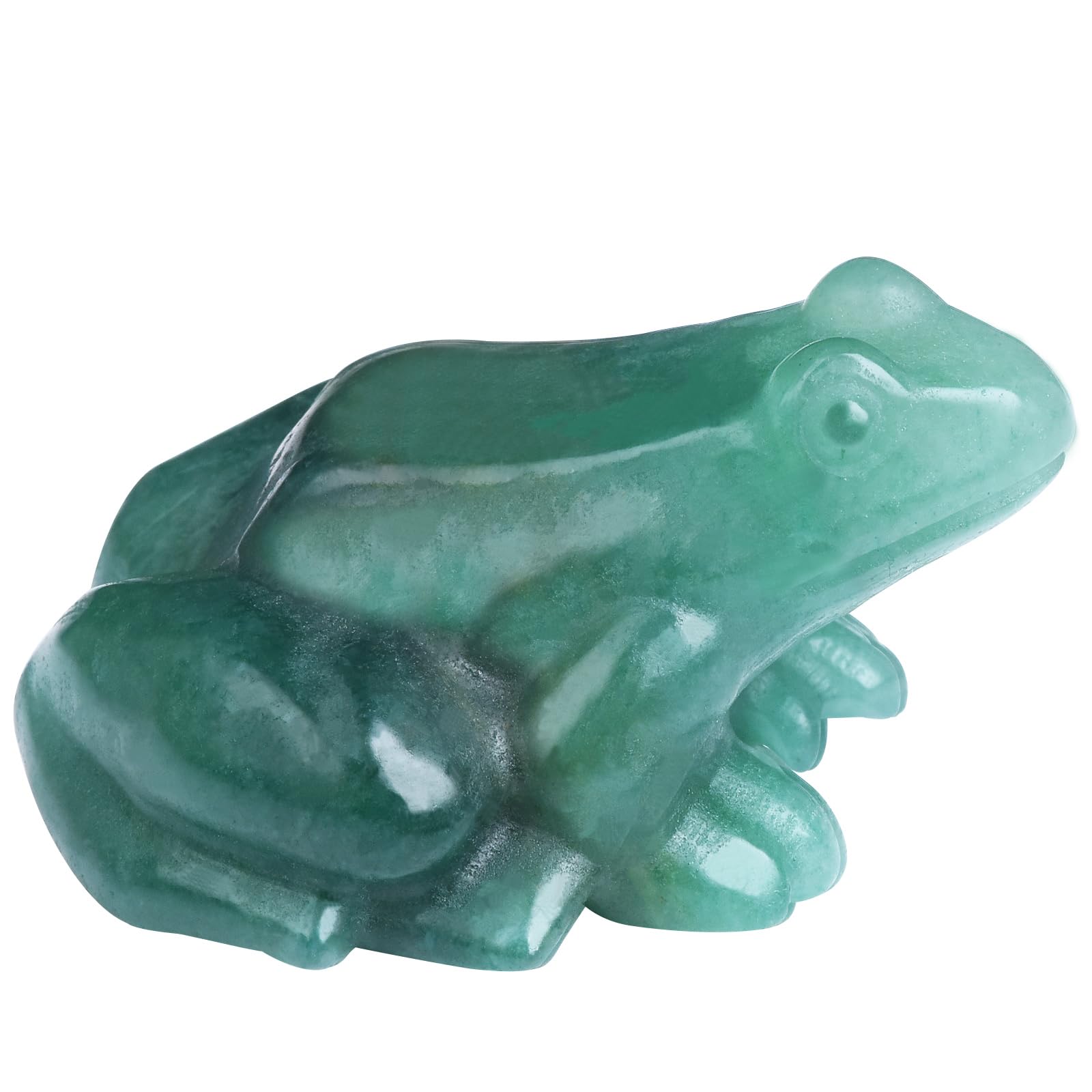 Crystal Frog Figurines, Fluorite Money Frog Statue Home Office Desk Decor, Feng Shui Wealth Luck Gifts for Women Men, Natural Hand Carved Reiki Healing Crystal Animal Sculpture 2"
