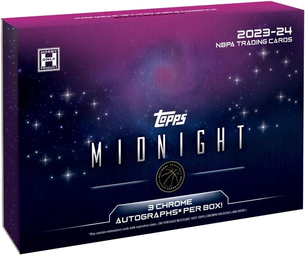 2023/24 Topps Midnight Basketball Hobby Trading Card Box (3 Chrome Autographs Per Hobby Box)