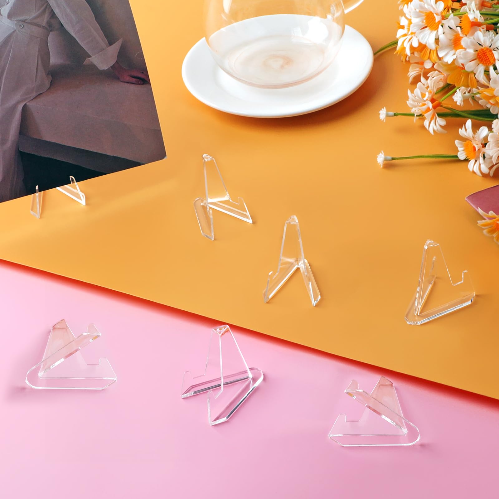 30 Pack Arcylic Card Display Stands, Mini Clear Easel Stand Holder for Sports Graded Challenge Coin Trading Baseball Psa Football Card