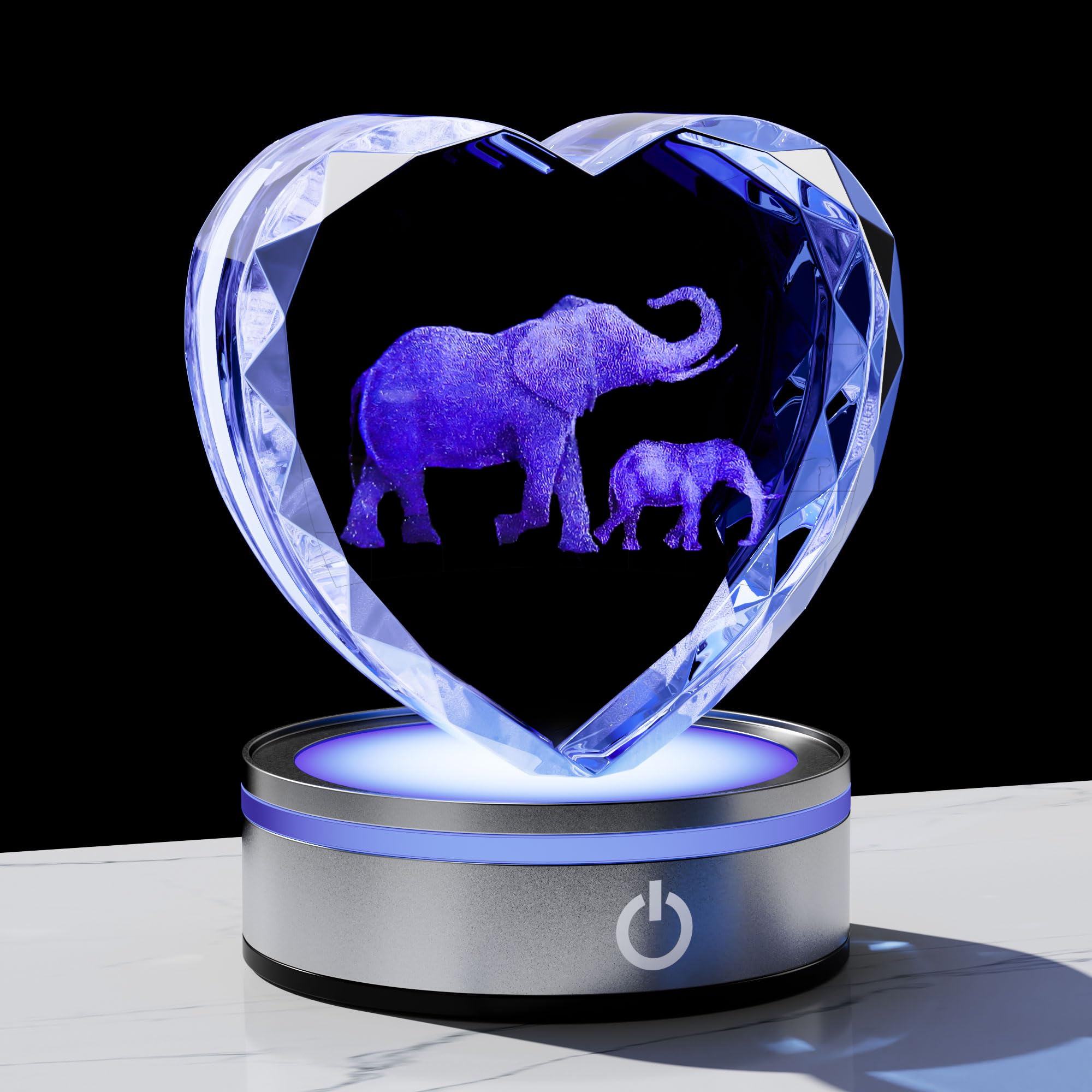 Qianwei Sea Turtel Gifts for Women 3D Crystal Heart - Laser Turtle Decor Glass Animals Sea Ocean Gifts Lamp Figurines Statue Stuff for Room Decorations Night Light