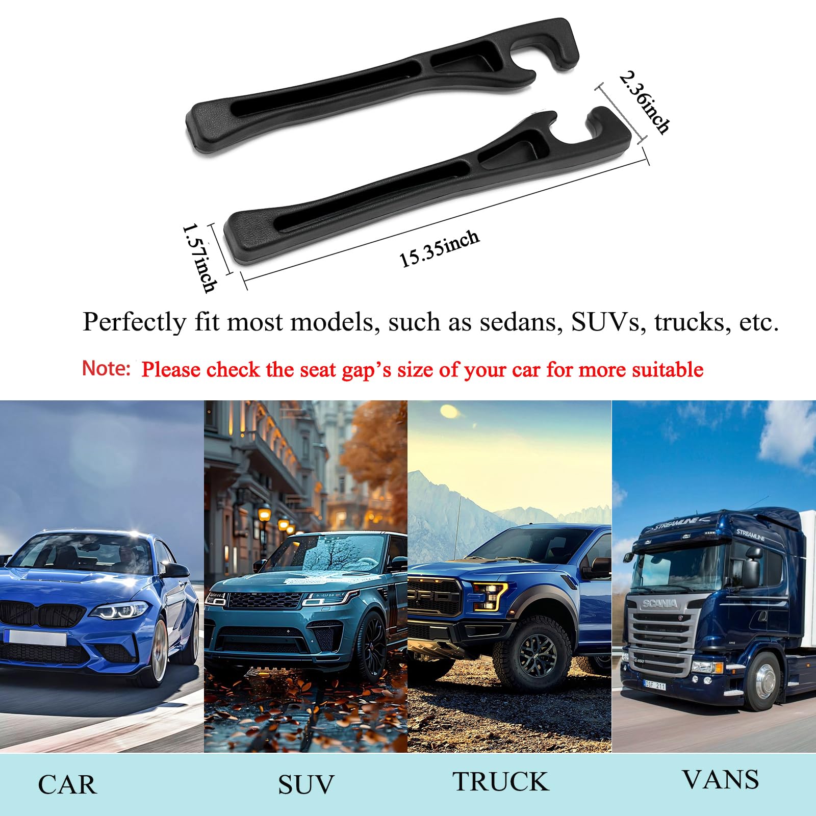 USSDE Car Gap Filler, Dual Slot Car Seat Gap Organizer 2 Pack, Universal Fit Soft Car Seat Crack Gap Filler Between Seat and Console Stop Things from Dropping (Style A)