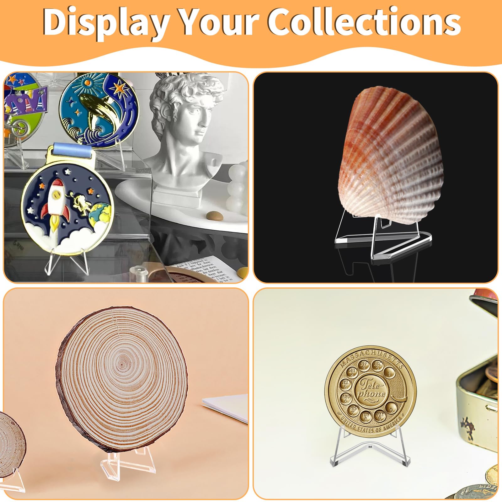 30 Pack Arcylic Card Display Stands, Mini Clear Easel Stand Holder for Sports Graded Challenge Coin Trading Baseball Psa Football Card