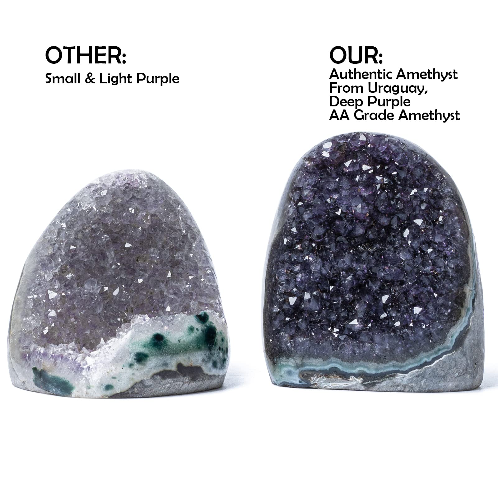 Natural Deep Purple Amethyst Crystal Geode from Uruguay 1lb-1.5lb, A Grade Amethyst Cluster, Premium Gift Box for Collectors Reiki Healing Positive Energy by GEMBOURY