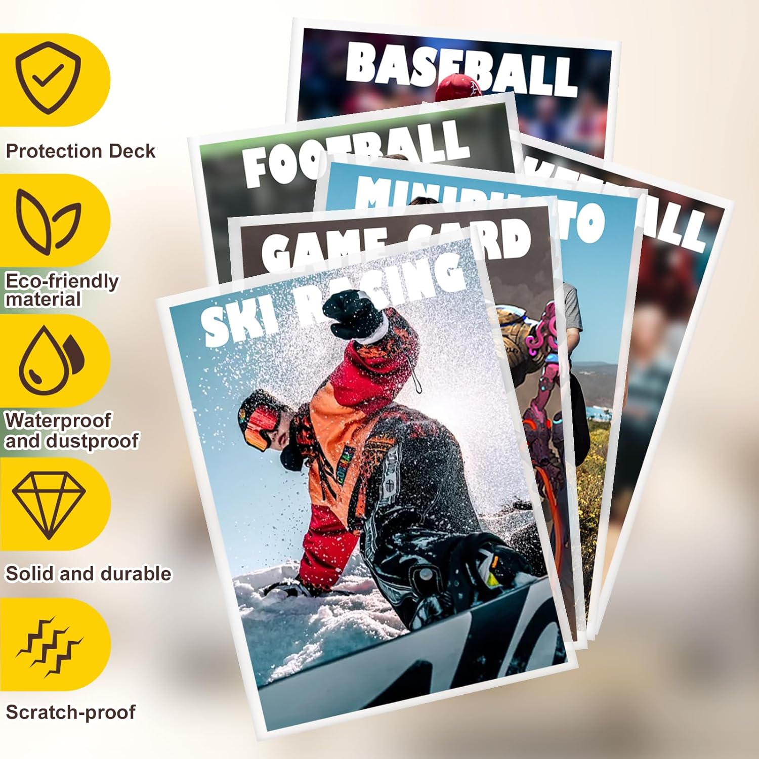 1000 Counts Card Sleeves Top Loaders for Trading Cards, Penny Soft Sleeves Baseball Card Sleeves Protectors Fit for Sports Cards, Football, Game Card