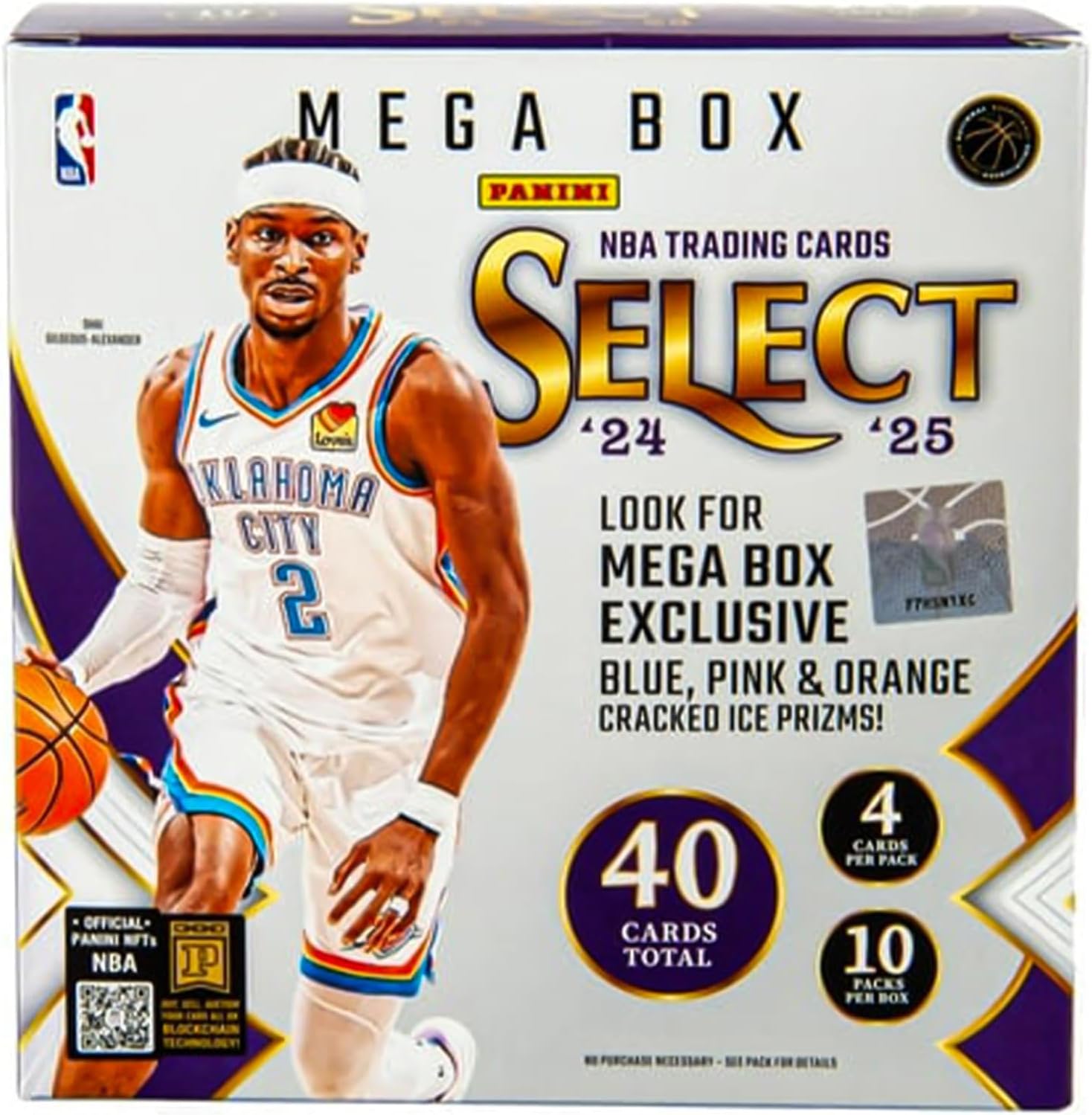 2024–25 Panini Select NBA Basketball Mega Box – Official Trading Cards – Retail Exclusive Blue & Red Prizms, Rookie Cards & Inserts – Sealed Box