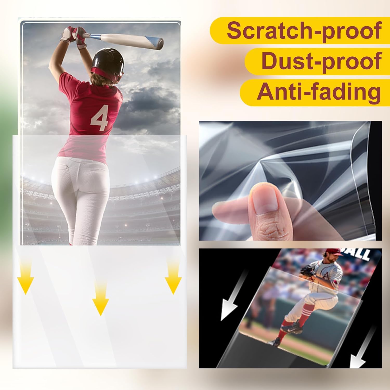 1000 Counts Card Sleeves Top Loaders for Trading Cards, Penny Soft Sleeves Baseball Card Sleeves Protectors Fit for Sports Cards, Football, Game Card