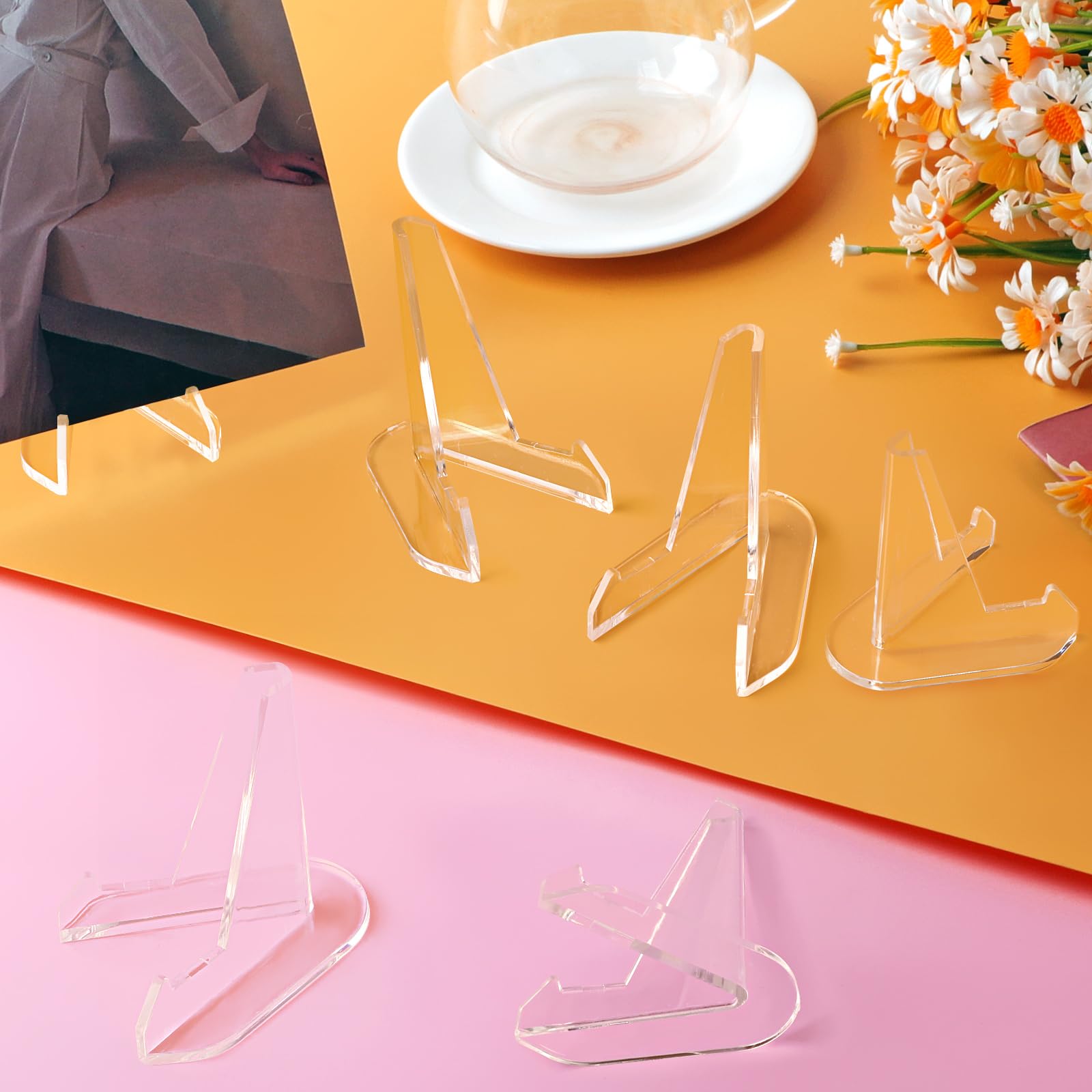 30 Pack Arcylic Card Display Stands, Mini Clear Easel Stand Holder for Sports Graded Challenge Coin Trading Baseball Psa Football Card