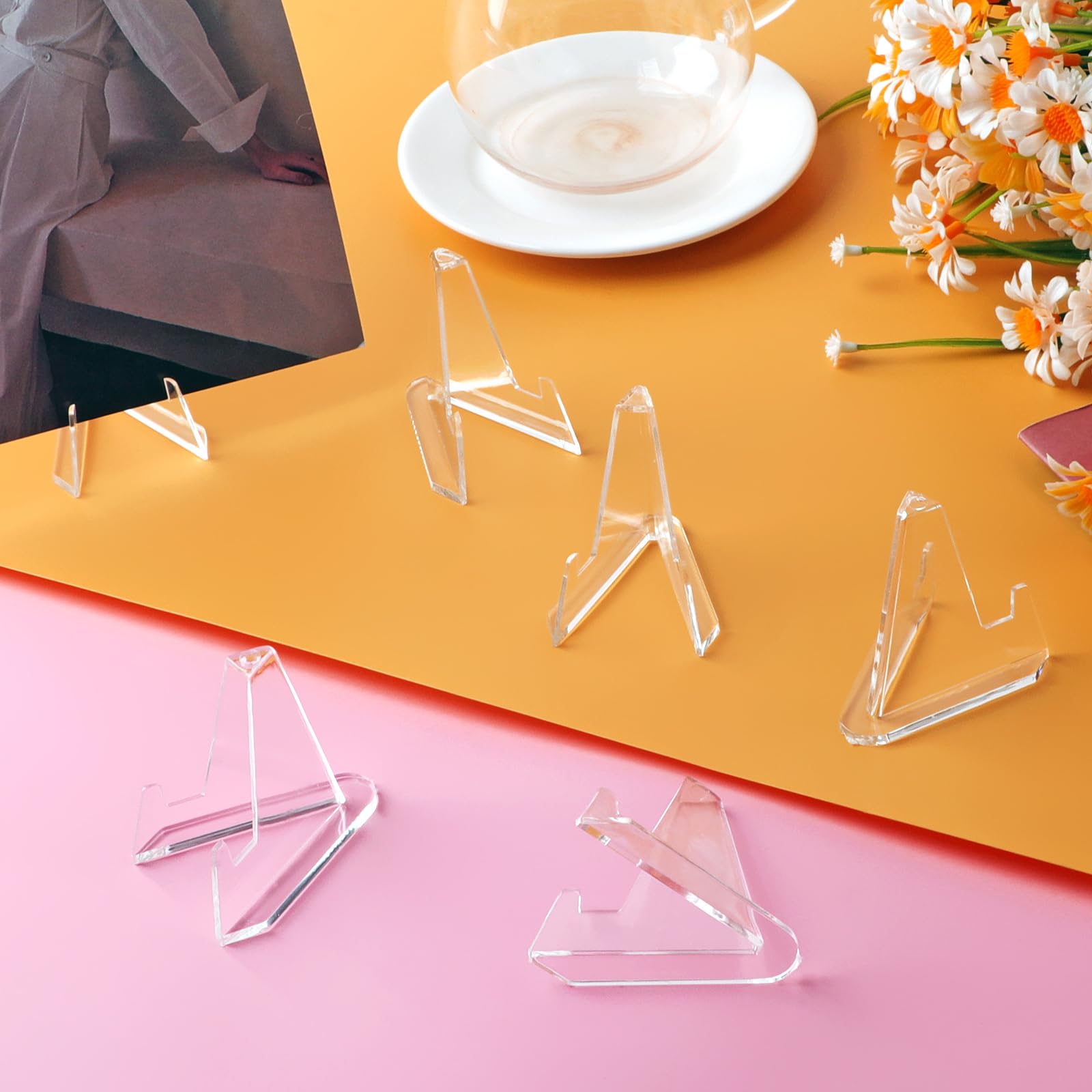 30 Pack Arcylic Card Display Stands, Mini Clear Easel Stand Holder for Sports Graded Challenge Coin Trading Baseball Psa Football Card