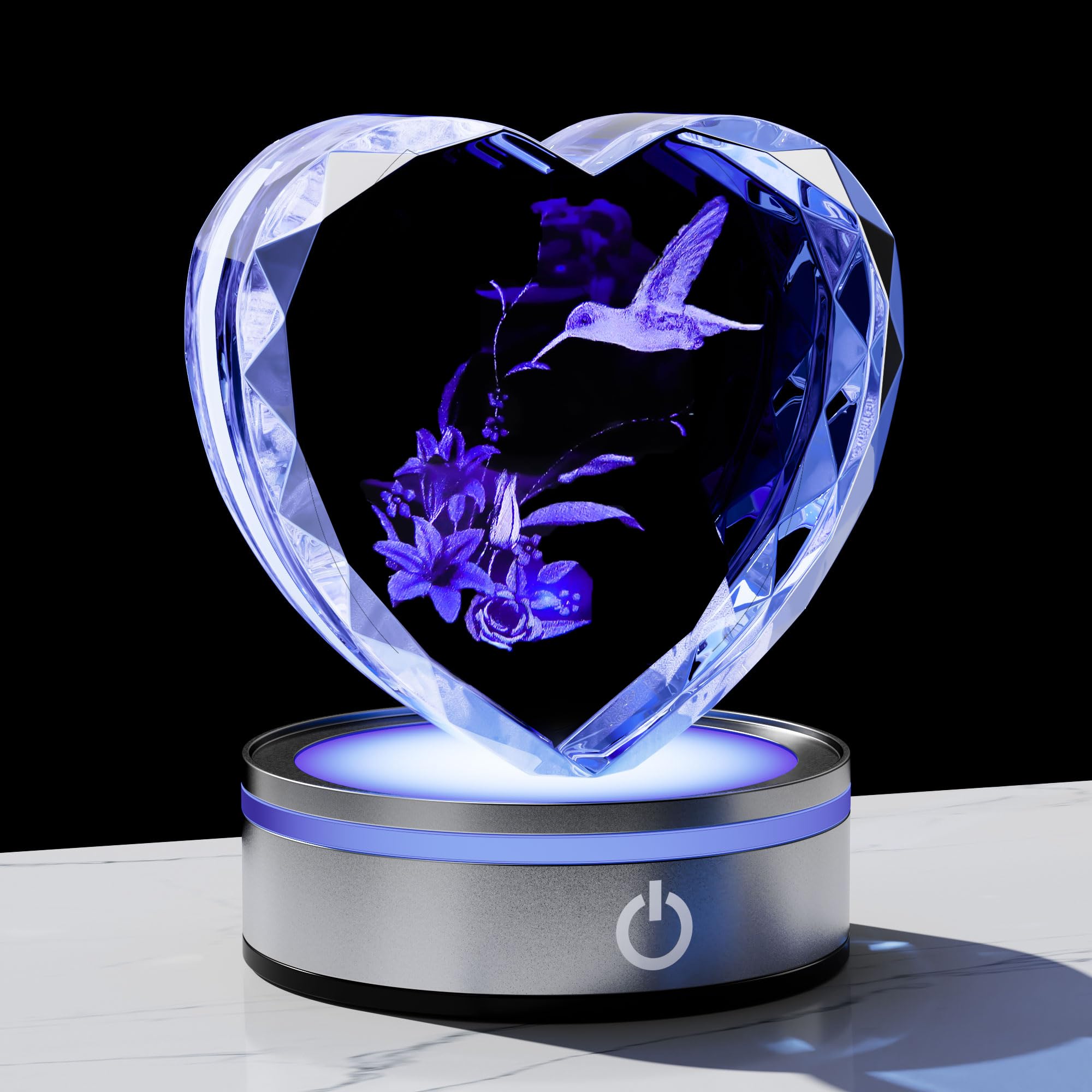 Qianwei Sea Turtel Gifts for Women 3D Crystal Heart - Laser Turtle Decor Glass Animals Sea Ocean Gifts Lamp Figurines Statue Stuff for Room Decorations Night Light