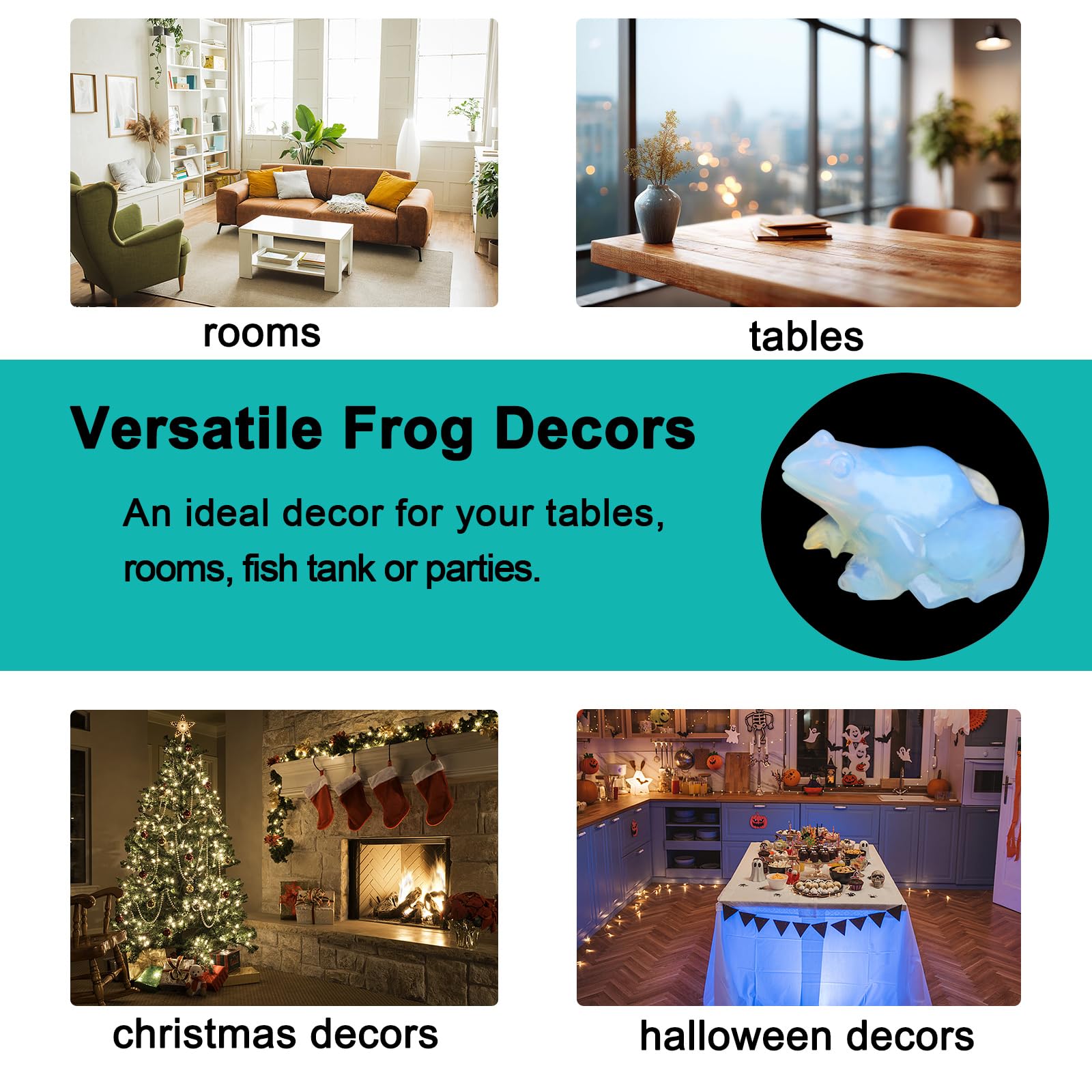 Crystal Frog Figurines, Fluorite Money Frog Statue Home Office Desk Decor, Feng Shui Wealth Luck Gifts for Women Men, Natural Hand Carved Reiki Healing Crystal Animal Sculpture 2"