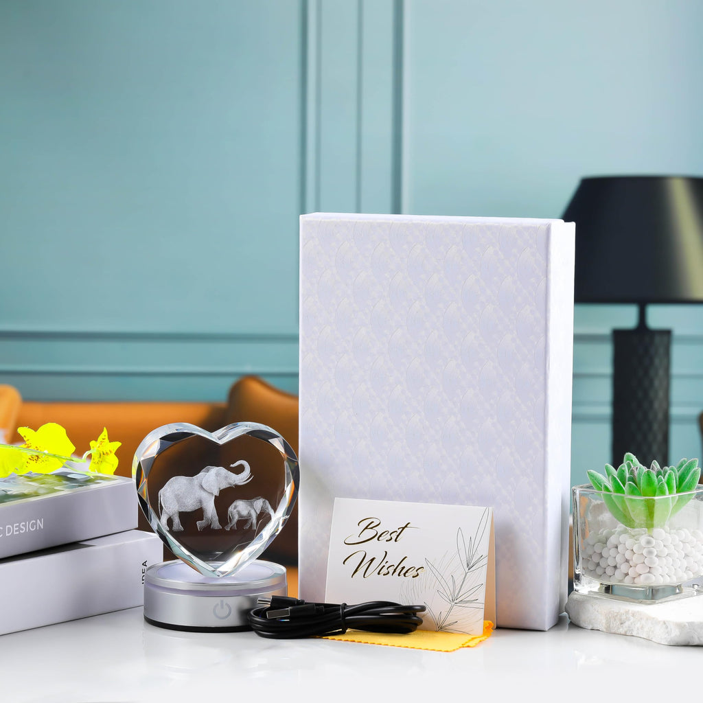 Qianwei Sea Turtel Gifts for Women 3D Crystal Heart - Laser Turtle Decor Glass Animals Sea Ocean Gifts Lamp Figurines Statue Stuff for Room Decorations Night Light