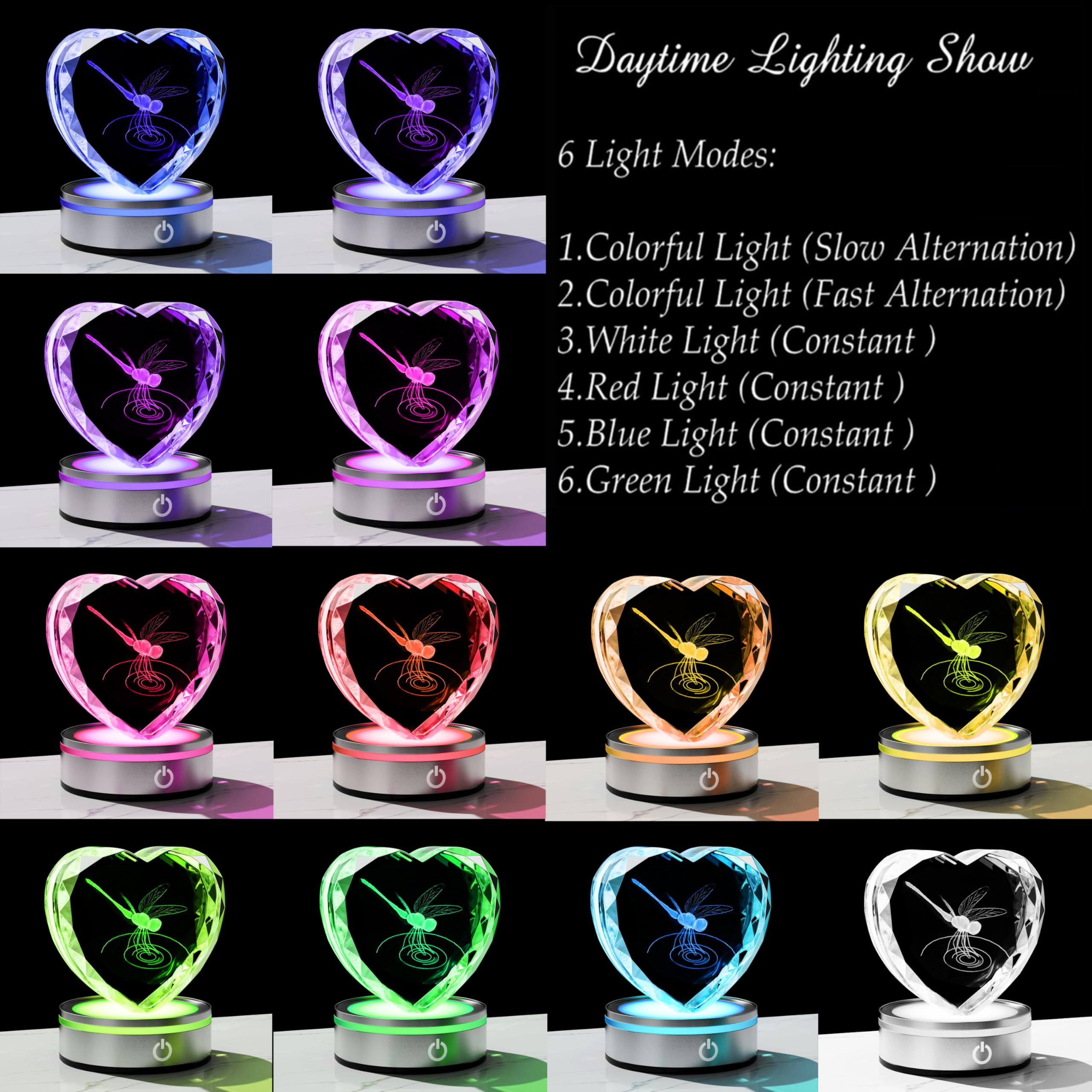 Qianwei Sea Turtel Gifts for Women 3D Crystal Heart - Laser Turtle Decor Glass Animals Sea Ocean Gifts Lamp Figurines Statue Stuff for Room Decorations Night Light