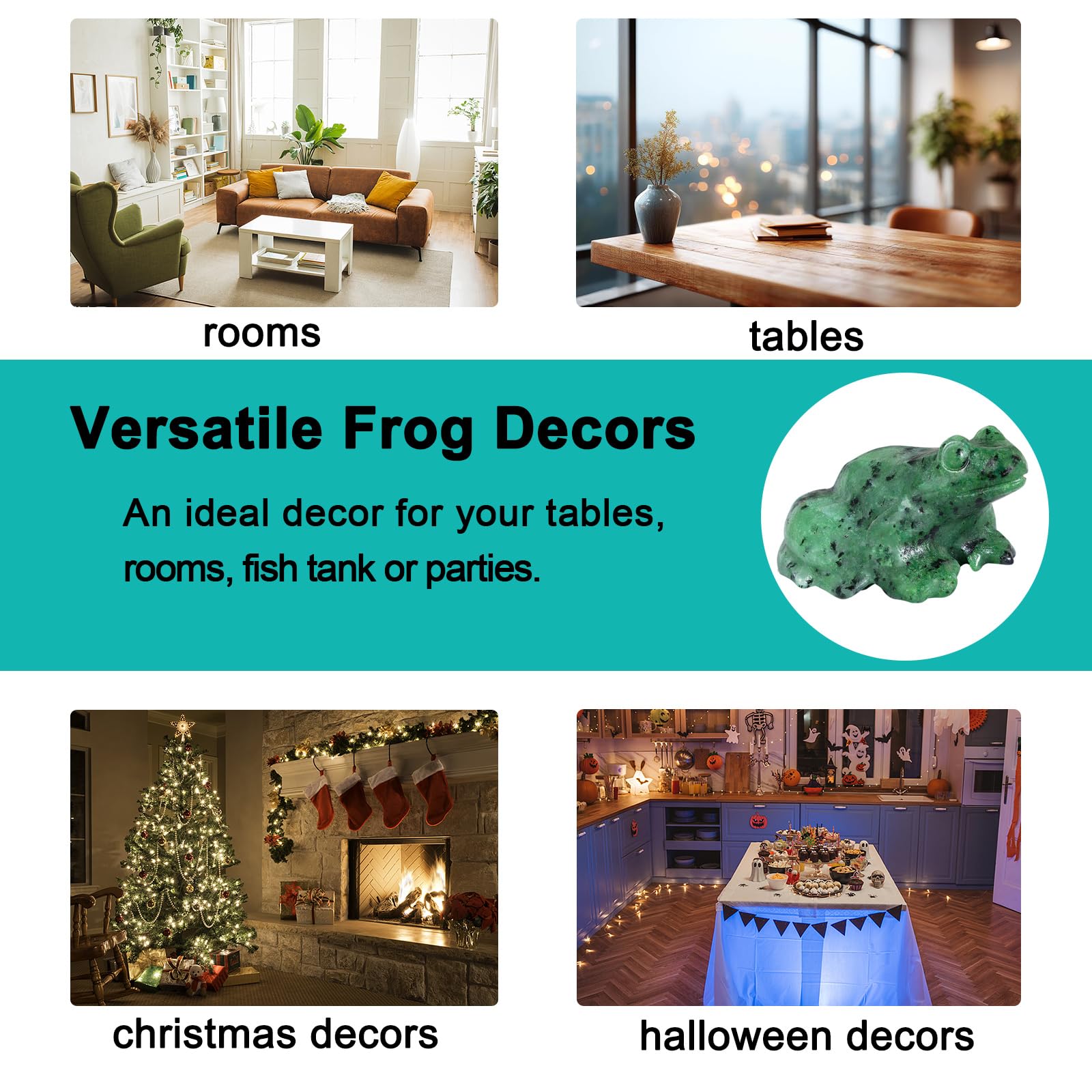 Crystal Frog Figurines, Fluorite Money Frog Statue Home Office Desk Decor, Feng Shui Wealth Luck Gifts for Women Men, Natural Hand Carved Reiki Healing Crystal Animal Sculpture 2"