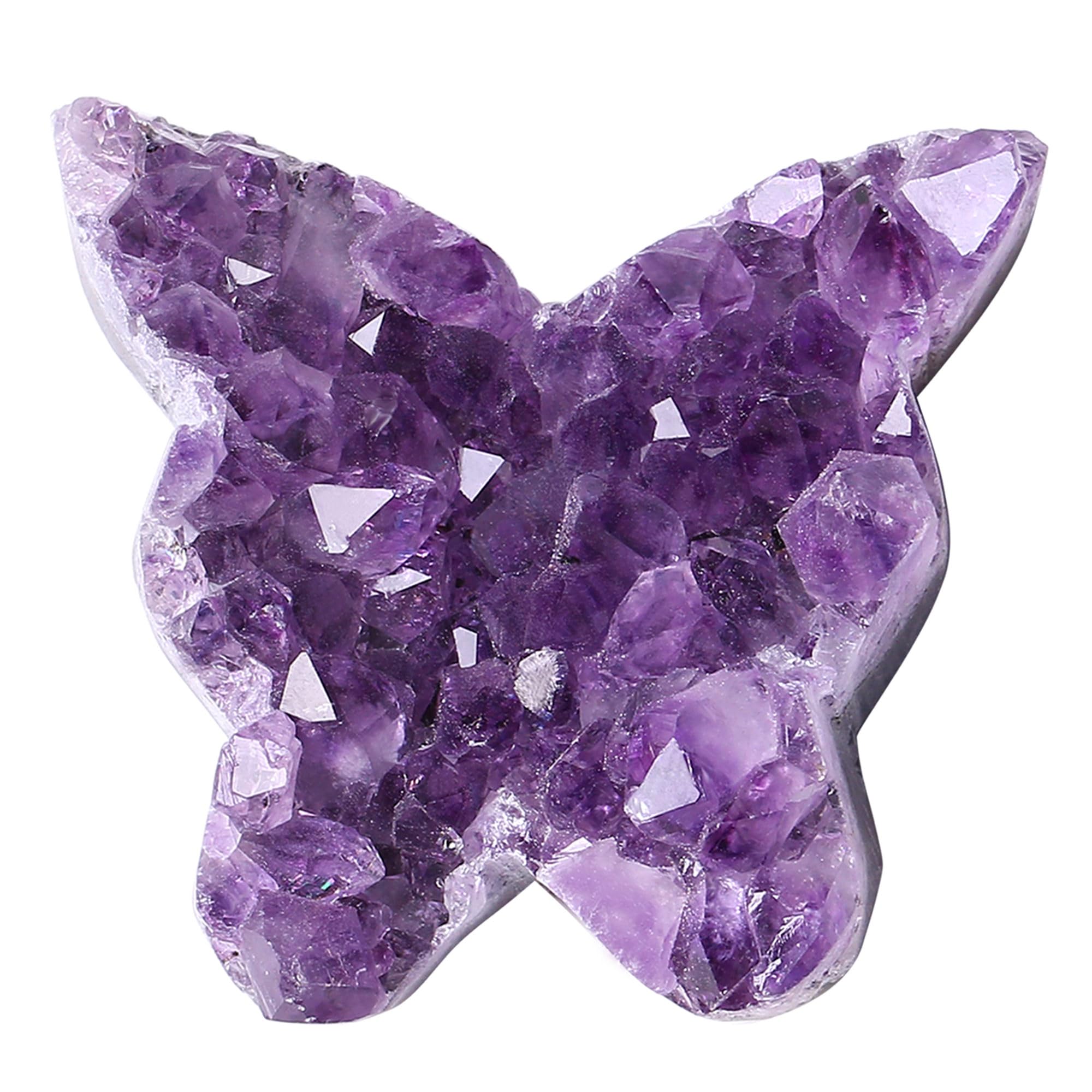 ZHIYUXI Amethyst Crystals and Healing Stones Gems Rocks Purple Room Decor Gemstones Gem Stones Heart Shaped Crystal Cluster Heart Gifts Amethyst Stones Geodes 1.2-1.6" Raw Protection Crystals