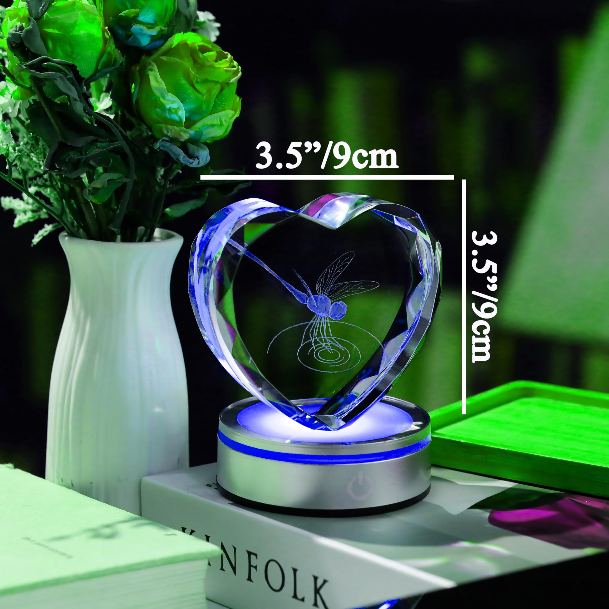 Qianwei Sea Turtel Gifts for Women 3D Crystal Heart - Laser Turtle Decor Glass Animals Sea Ocean Gifts Lamp Figurines Statue Stuff for Room Decorations Night Light