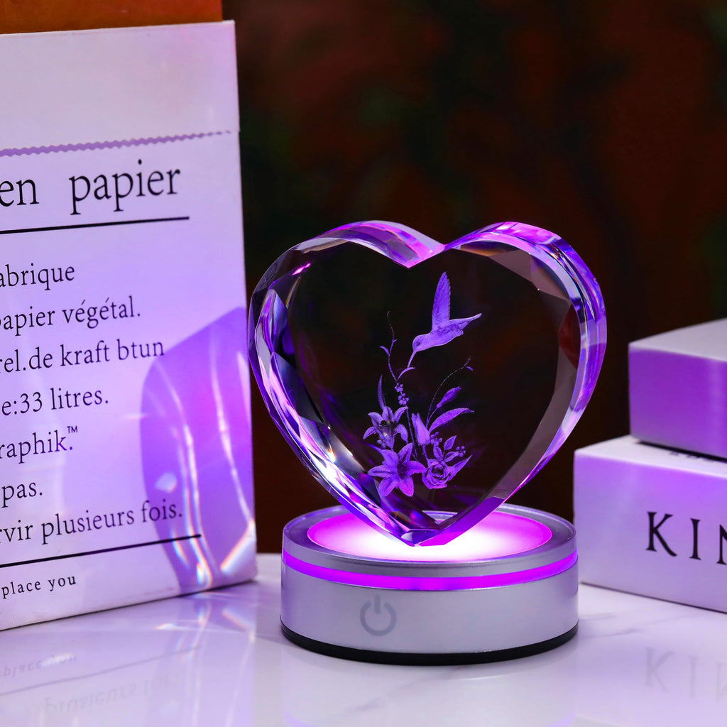 Qianwei Sea Turtel Gifts for Women 3D Crystal Heart - Laser Turtle Decor Glass Animals Sea Ocean Gifts Lamp Figurines Statue Stuff for Room Decorations Night Light