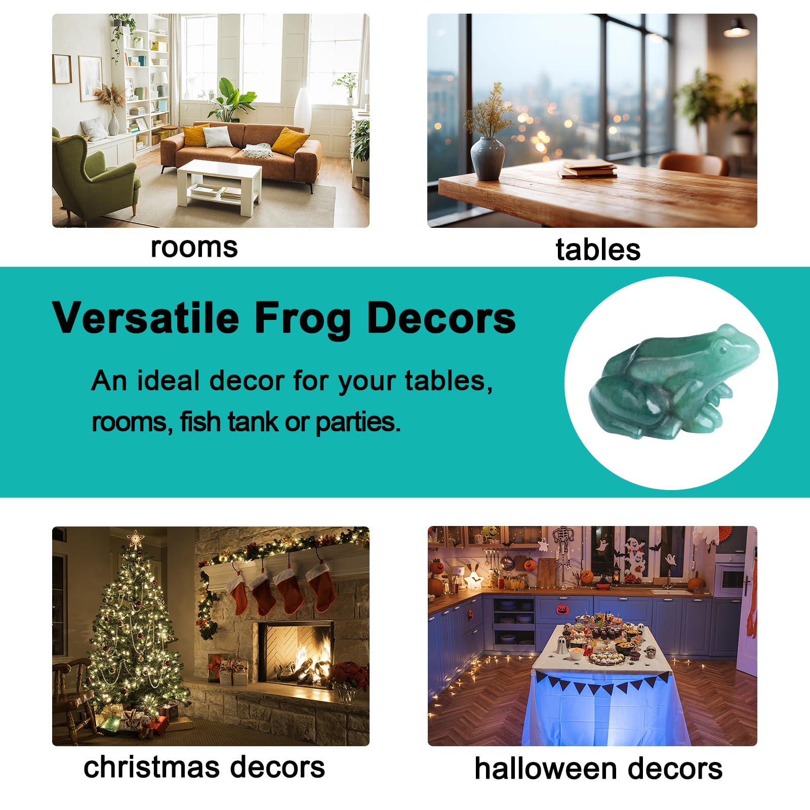 Crystal Frog Figurines, Fluorite Money Frog Statue Home Office Desk Decor, Feng Shui Wealth Luck Gifts for Women Men, Natural Hand Carved Reiki Healing Crystal Animal Sculpture 2"