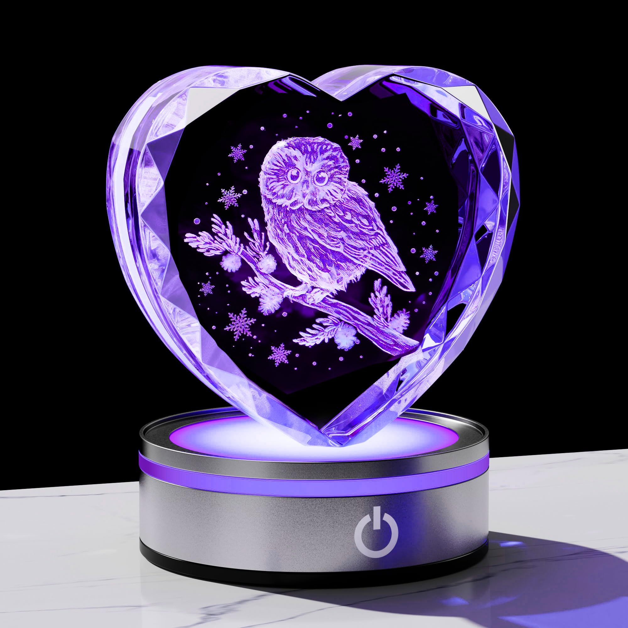 Qianwei Sea Turtel Gifts for Women 3D Crystal Heart - Laser Turtle Decor Glass Animals Sea Ocean Gifts Lamp Figurines Statue Stuff for Room Decorations Night Light