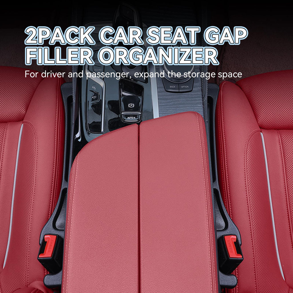 USSDE Car Gap Filler, Dual Slot Car Seat Gap Organizer 2 Pack, Universal Fit Soft Car Seat Crack Gap Filler Between Seat and Console Stop Things from Dropping (Style A)