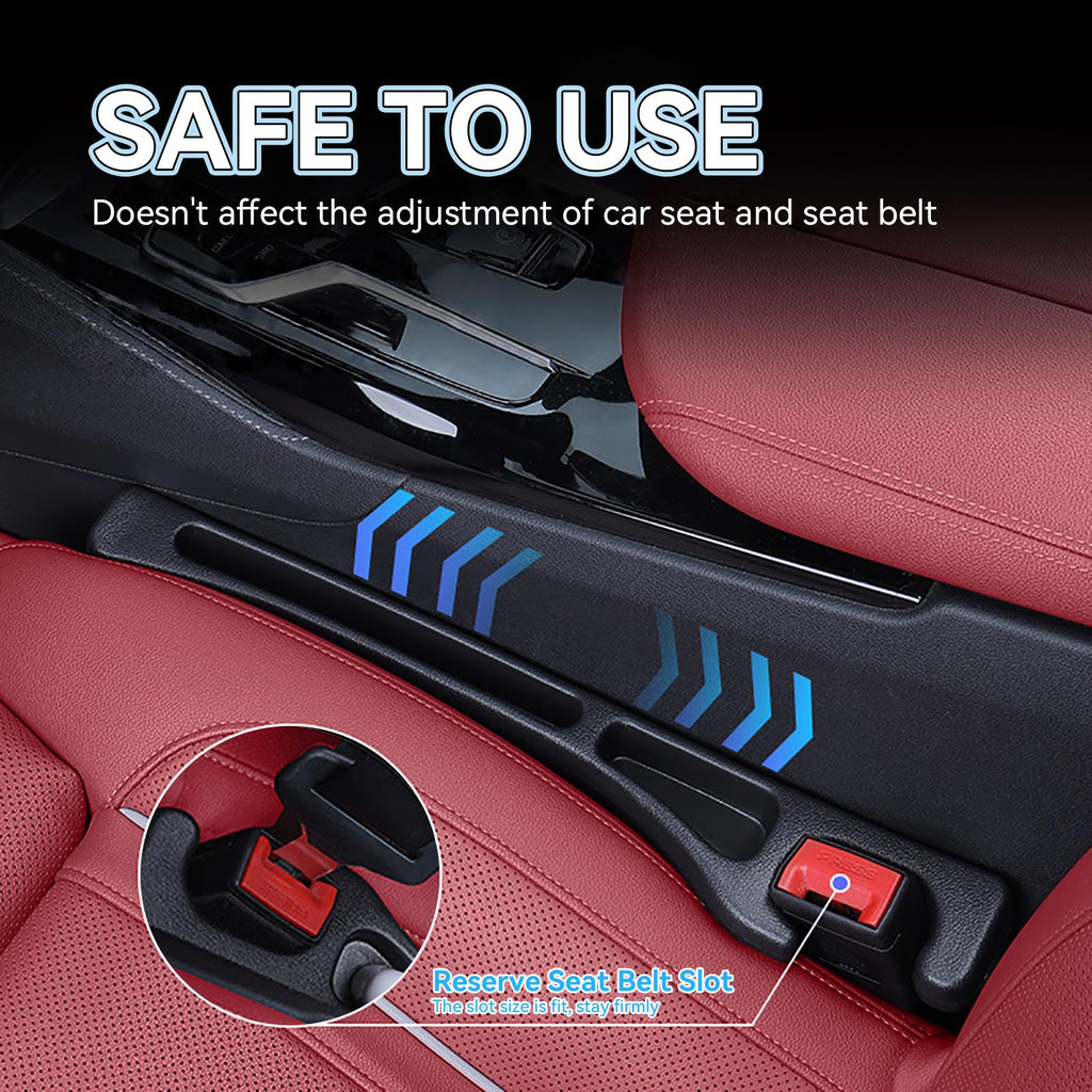 USSDE Car Gap Filler, Dual Slot Car Seat Gap Organizer 2 Pack, Universal Fit Soft Car Seat Crack Gap Filler Between Seat and Console Stop Things from Dropping (Style A)