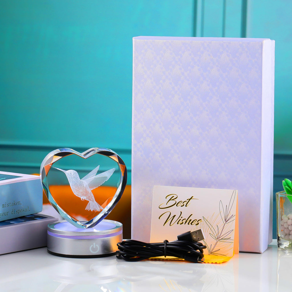 Qianwei Sea Turtel Gifts for Women 3D Crystal Heart - Laser Turtle Decor Glass Animals Sea Ocean Gifts Lamp Figurines Statue Stuff for Room Decorations Night Light