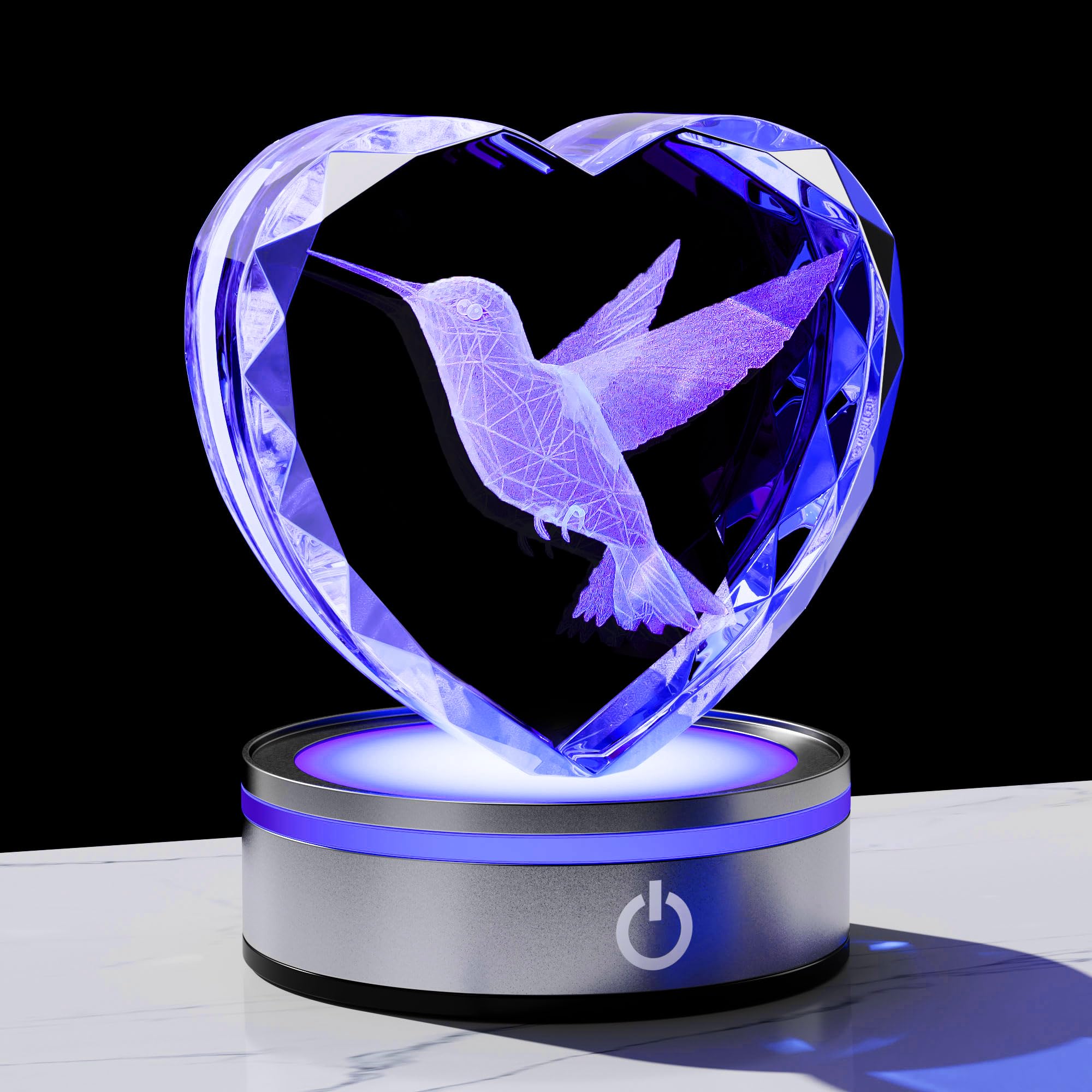 Qianwei Sea Turtel Gifts for Women 3D Crystal Heart - Laser Turtle Decor Glass Animals Sea Ocean Gifts Lamp Figurines Statue Stuff for Room Decorations Night Light