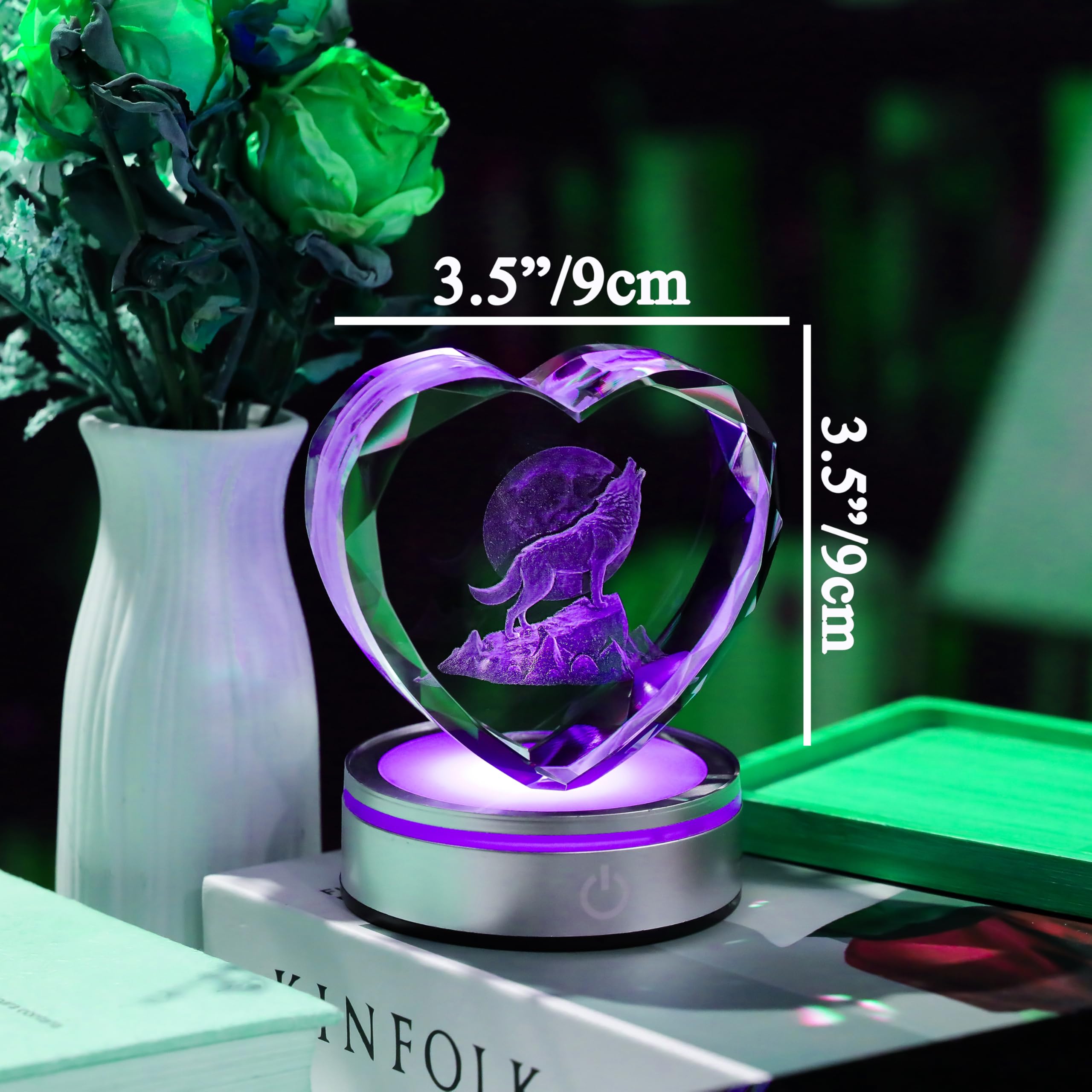 Qianwei Sea Turtel Gifts for Women 3D Crystal Heart - Laser Turtle Decor Glass Animals Sea Ocean Gifts Lamp Figurines Statue Stuff for Room Decorations Night Light