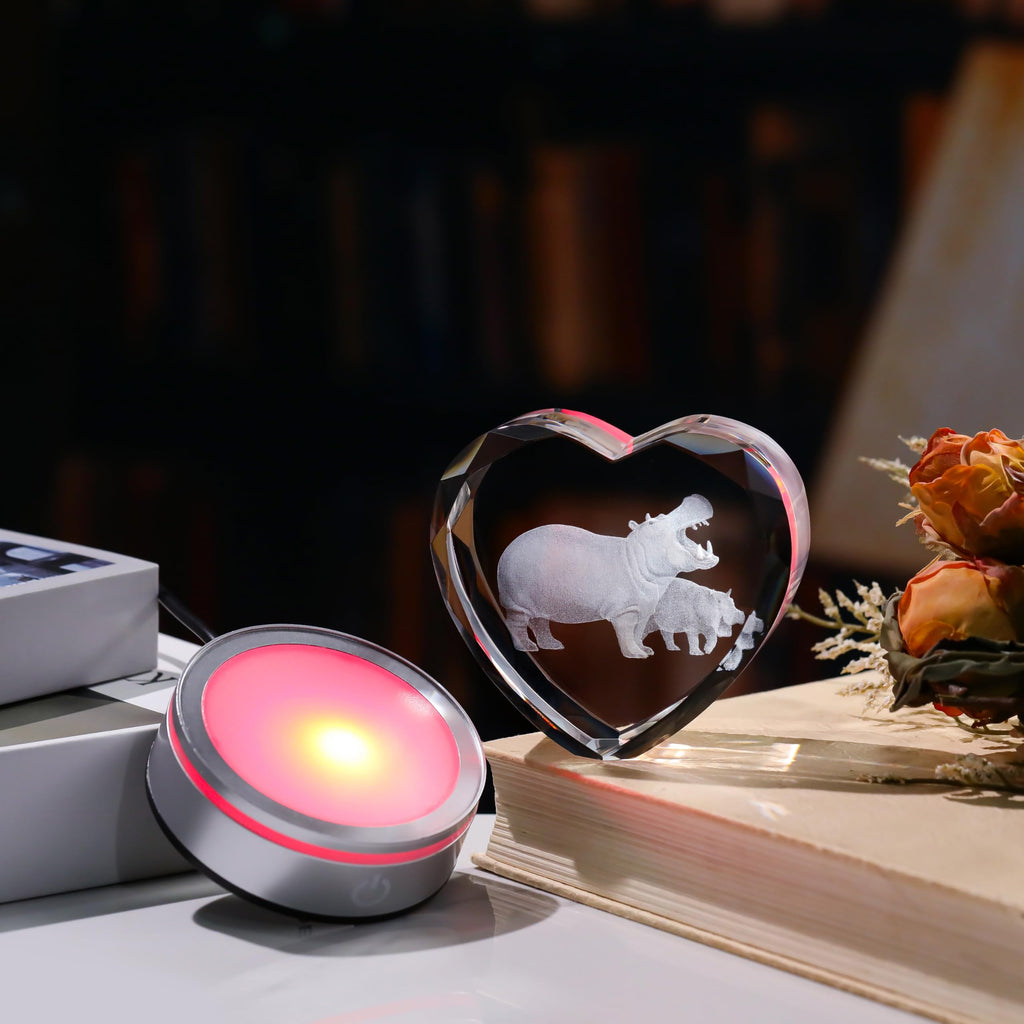 Qianwei Sea Turtel Gifts for Women 3D Crystal Heart - Laser Turtle Decor Glass Animals Sea Ocean Gifts Lamp Figurines Statue Stuff for Room Decorations Night Light