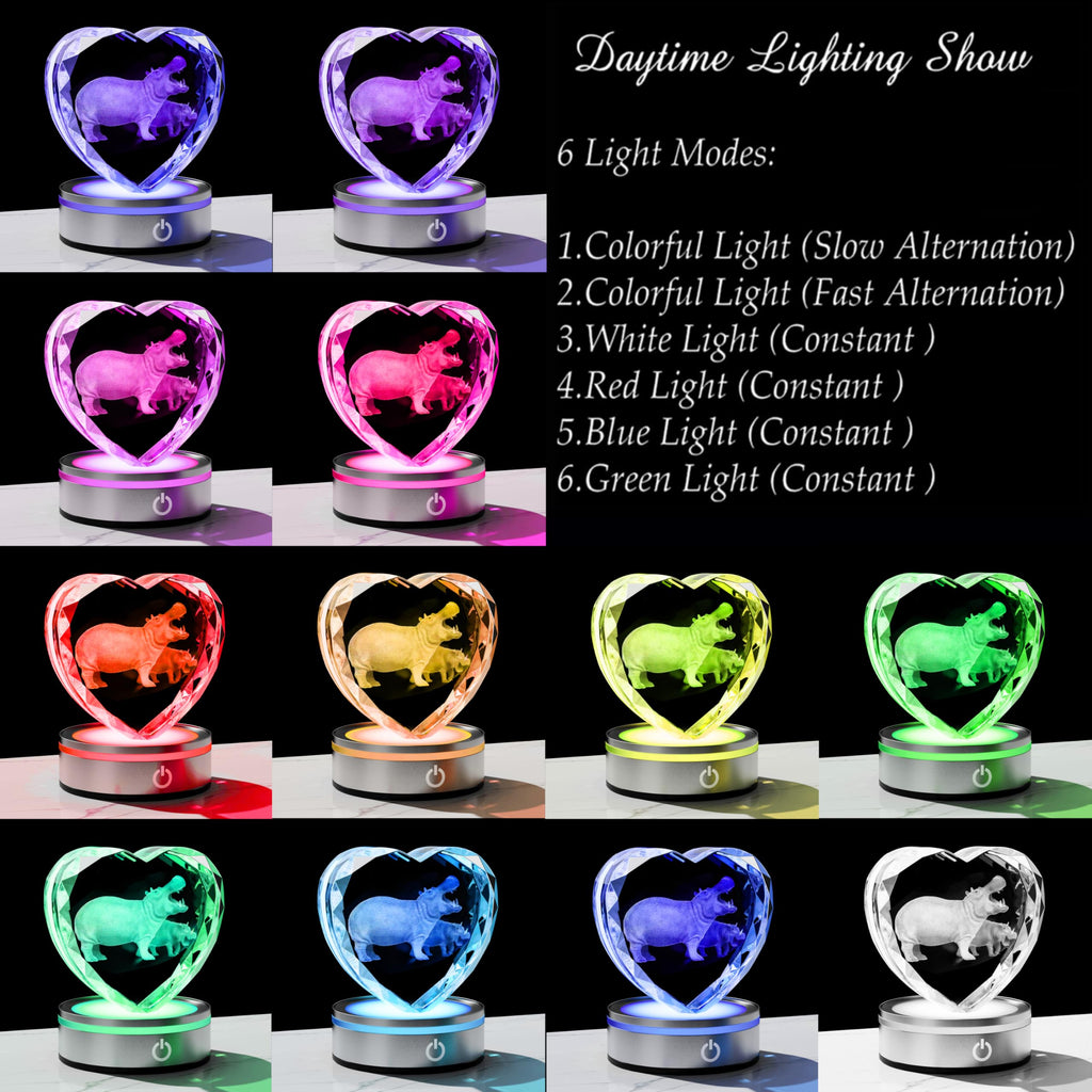 Qianwei Sea Turtel Gifts for Women 3D Crystal Heart - Laser Turtle Decor Glass Animals Sea Ocean Gifts Lamp Figurines Statue Stuff for Room Decorations Night Light