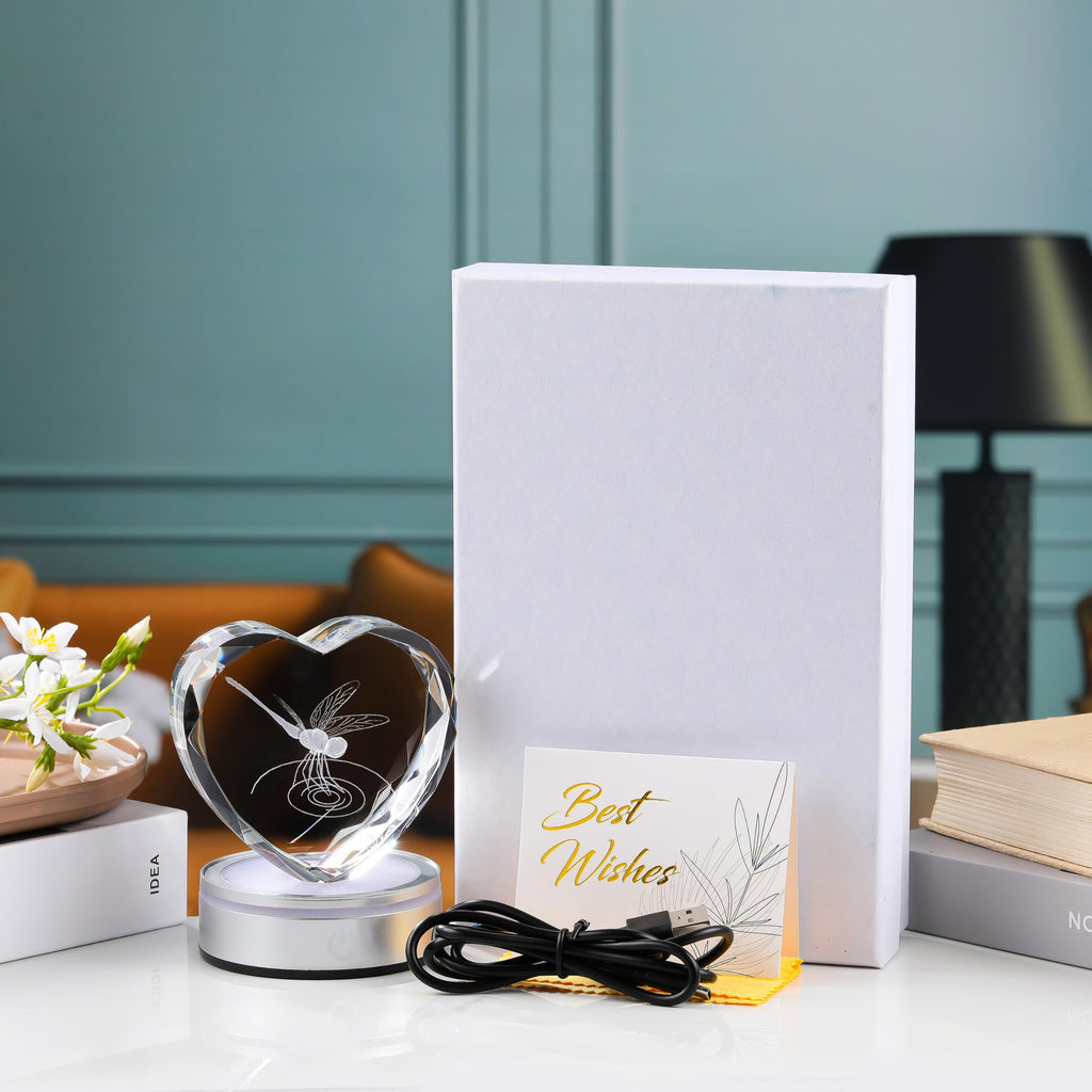 Qianwei Sea Turtel Gifts for Women 3D Crystal Heart - Laser Turtle Decor Glass Animals Sea Ocean Gifts Lamp Figurines Statue Stuff for Room Decorations Night Light