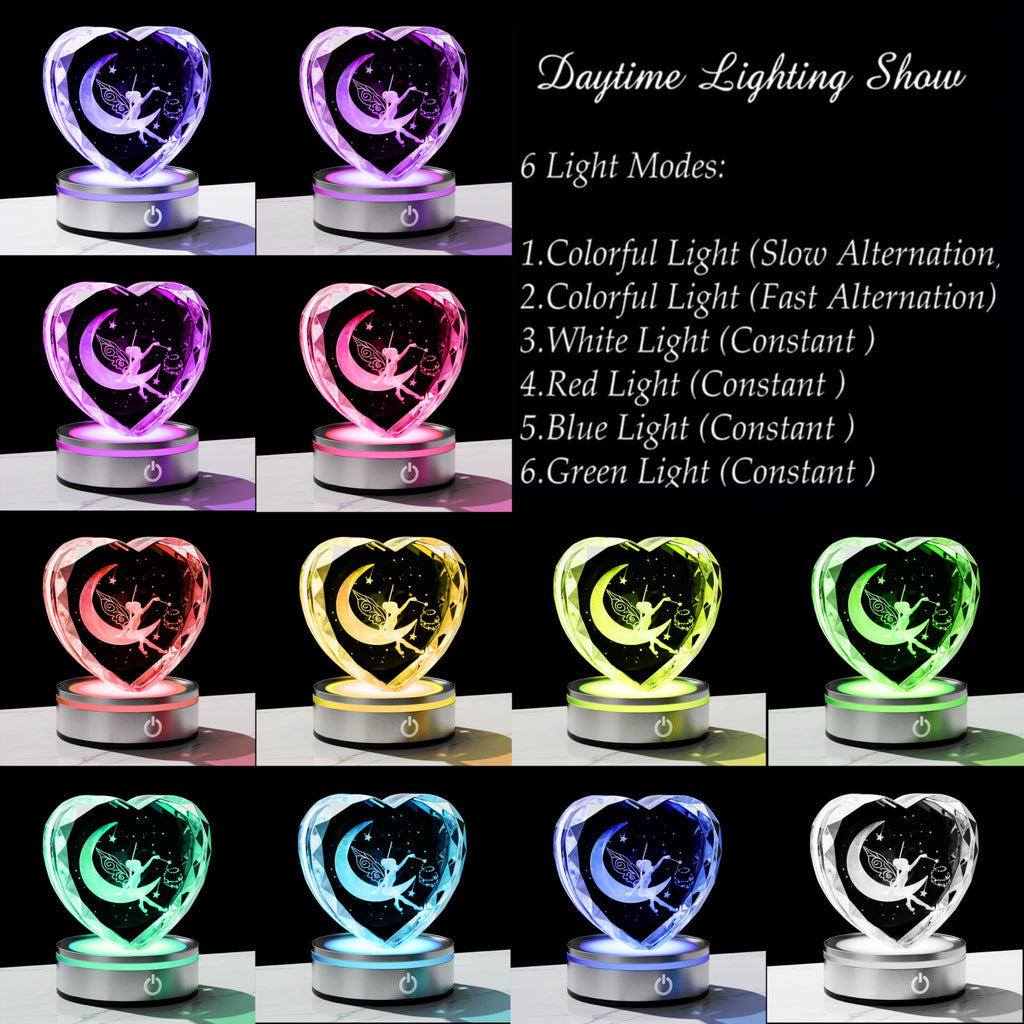 Qianwei Sea Turtel Gifts for Women 3D Crystal Heart - Laser Turtle Decor Glass Animals Sea Ocean Gifts Lamp Figurines Statue Stuff for Room Decorations Night Light