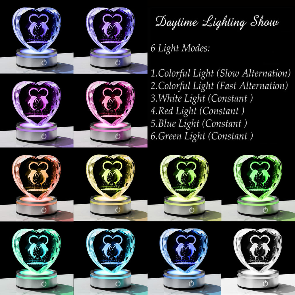 Qianwei Sea Turtel Gifts for Women 3D Crystal Heart - Laser Turtle Decor Glass Animals Sea Ocean Gifts Lamp Figurines Statue Stuff for Room Decorations Night Light