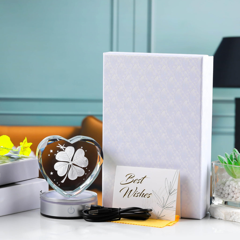 Qianwei Sea Turtel Gifts for Women 3D Crystal Heart - Laser Turtle Decor Glass Animals Sea Ocean Gifts Lamp Figurines Statue Stuff for Room Decorations Night Light