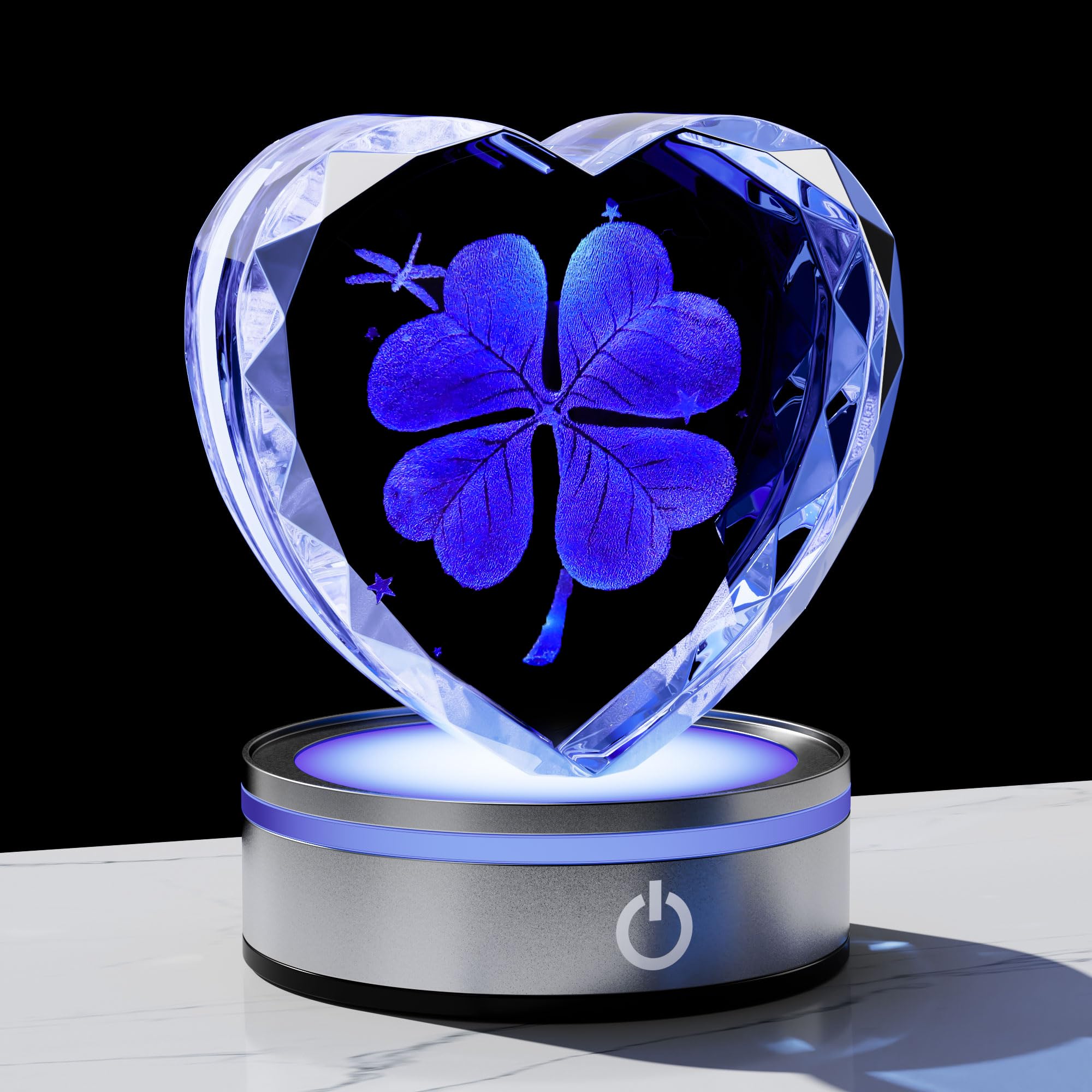 Qianwei Sea Turtel Gifts for Women 3D Crystal Heart - Laser Turtle Decor Glass Animals Sea Ocean Gifts Lamp Figurines Statue Stuff for Room Decorations Night Light