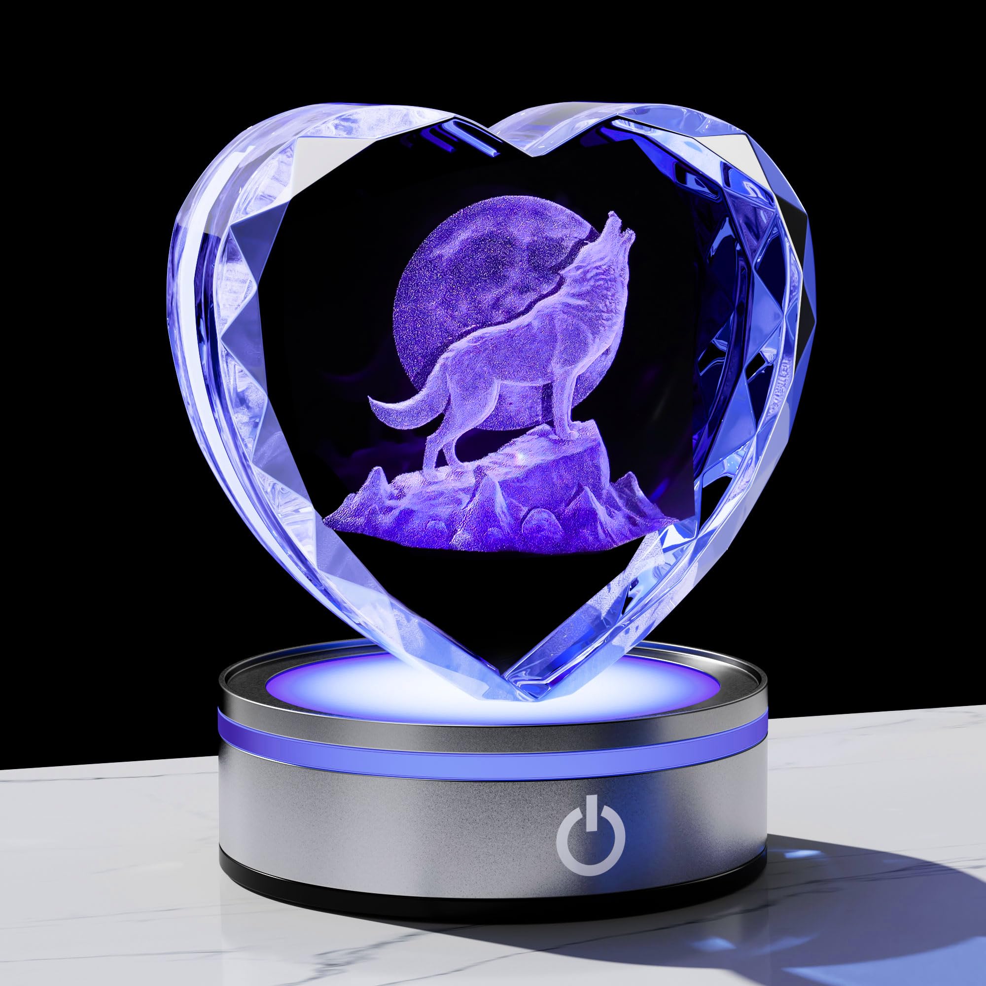 Qianwei Sea Turtel Gifts for Women 3D Crystal Heart - Laser Turtle Decor Glass Animals Sea Ocean Gifts Lamp Figurines Statue Stuff for Room Decorations Night Light