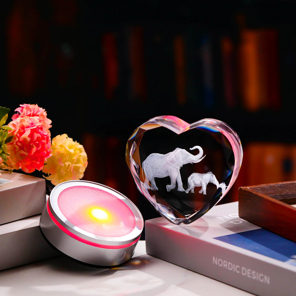 Qianwei Sea Turtel Gifts for Women 3D Crystal Heart - Laser Turtle Decor Glass Animals Sea Ocean Gifts Lamp Figurines Statue Stuff for Room Decorations Night Light