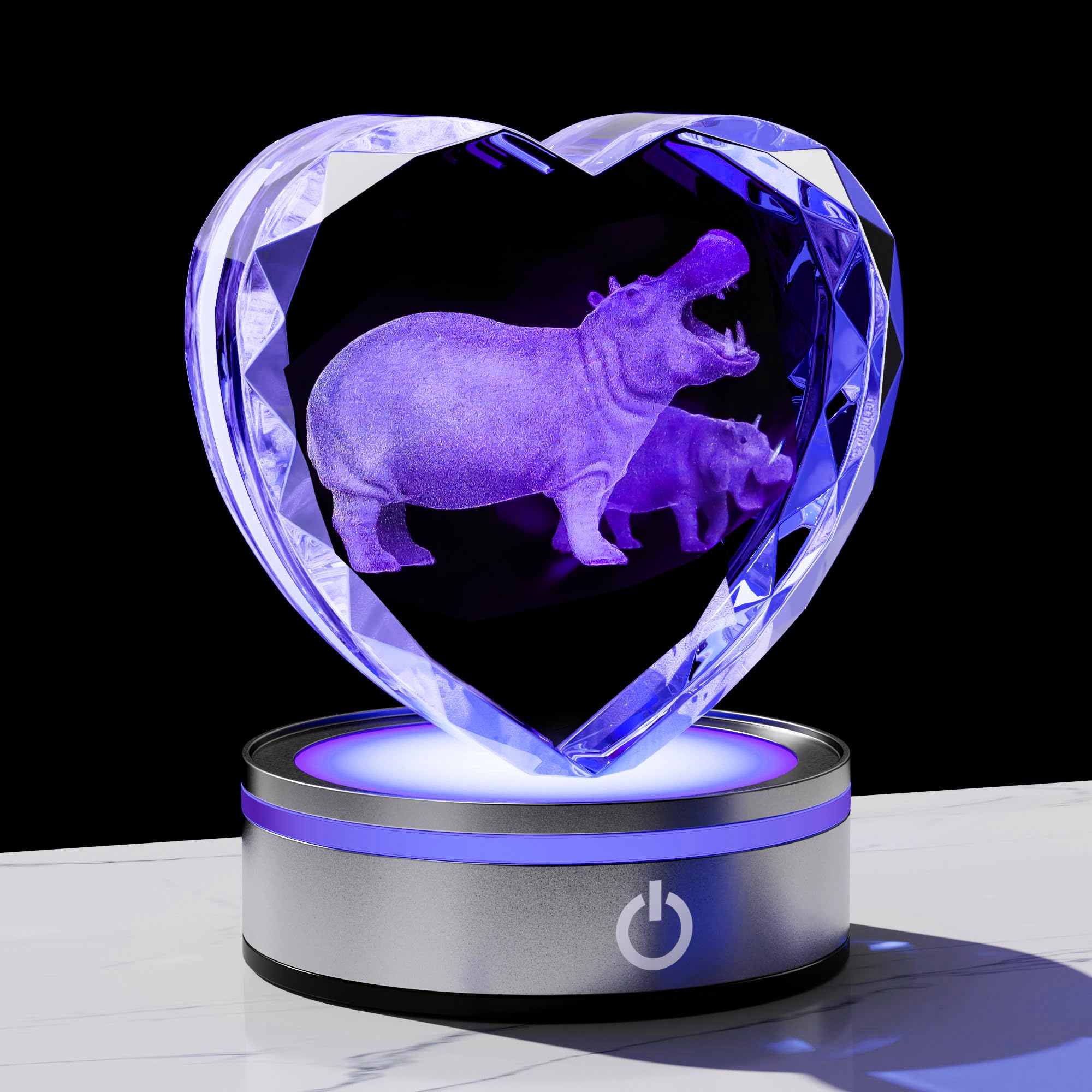 Qianwei Sea Turtel Gifts for Women 3D Crystal Heart - Laser Turtle Decor Glass Animals Sea Ocean Gifts Lamp Figurines Statue Stuff for Room Decorations Night Light