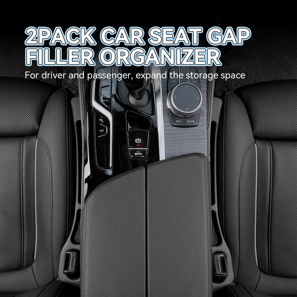 USSDE Car Gap Filler, Dual Slot Car Seat Gap Organizer 2 Pack, Universal Fit Soft Car Seat Crack Gap Filler Between Seat and Console Stop Things from Dropping (Style A)