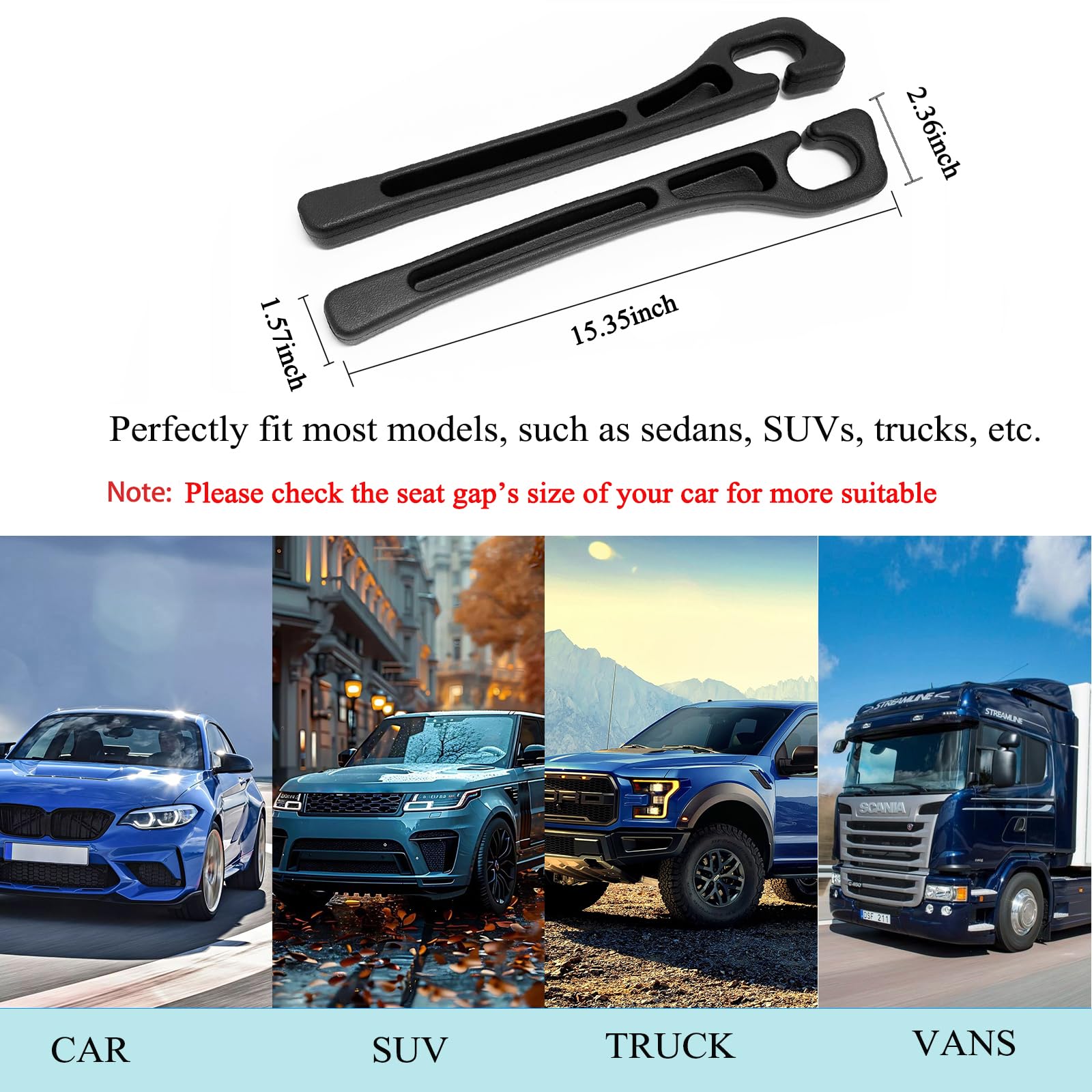 USSDE Car Gap Filler, Dual Slot Car Seat Gap Organizer 2 Pack, Universal Fit Soft Car Seat Crack Gap Filler Between Seat and Console Stop Things from Dropping (Style A)