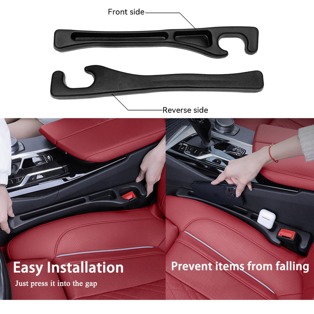 USSDE Car Gap Filler, Dual Slot Car Seat Gap Organizer 2 Pack, Universal Fit Soft Car Seat Crack Gap Filler Between Seat and Console Stop Things from Dropping (Style A)