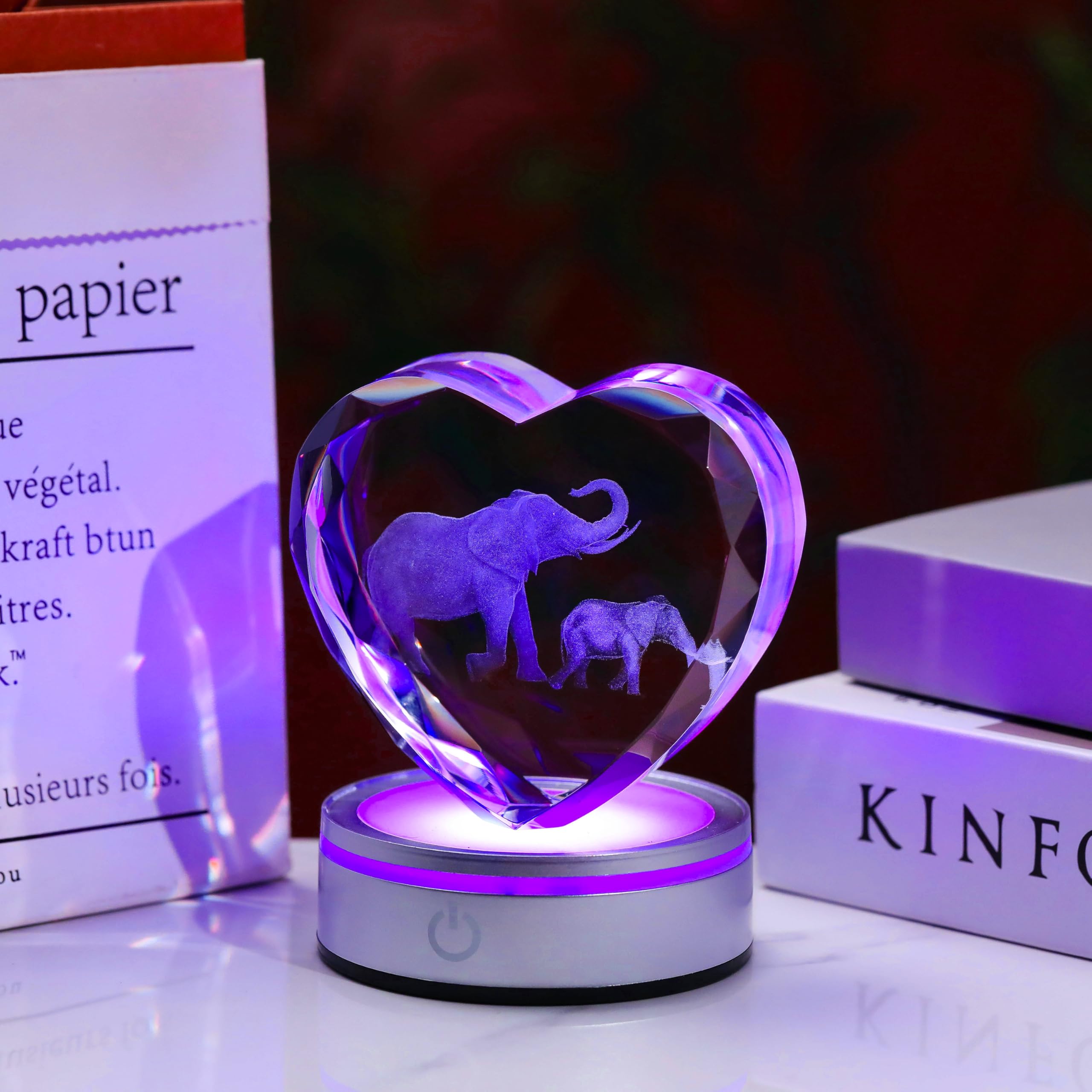 Qianwei Sea Turtel Gifts for Women 3D Crystal Heart - Laser Turtle Decor Glass Animals Sea Ocean Gifts Lamp Figurines Statue Stuff for Room Decorations Night Light