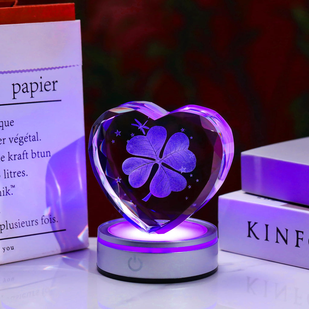 Qianwei Sea Turtel Gifts for Women 3D Crystal Heart - Laser Turtle Decor Glass Animals Sea Ocean Gifts Lamp Figurines Statue Stuff for Room Decorations Night Light