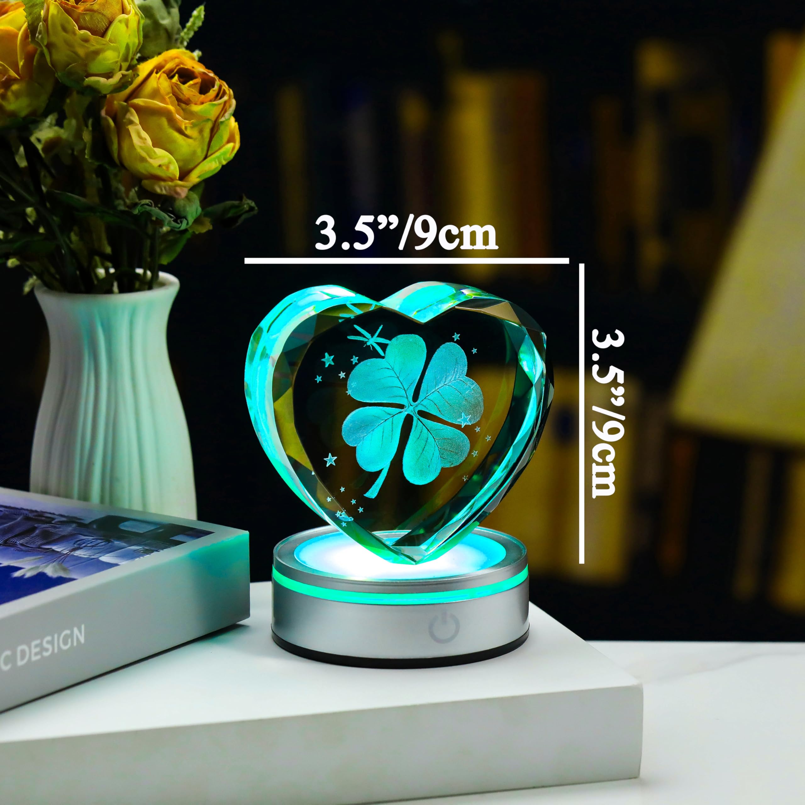 Qianwei Sea Turtel Gifts for Women 3D Crystal Heart - Laser Turtle Decor Glass Animals Sea Ocean Gifts Lamp Figurines Statue Stuff for Room Decorations Night Light