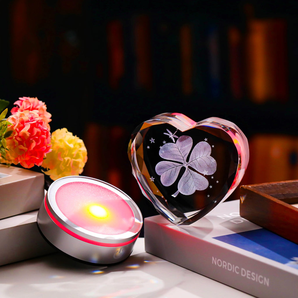 Qianwei Sea Turtel Gifts for Women 3D Crystal Heart - Laser Turtle Decor Glass Animals Sea Ocean Gifts Lamp Figurines Statue Stuff for Room Decorations Night Light