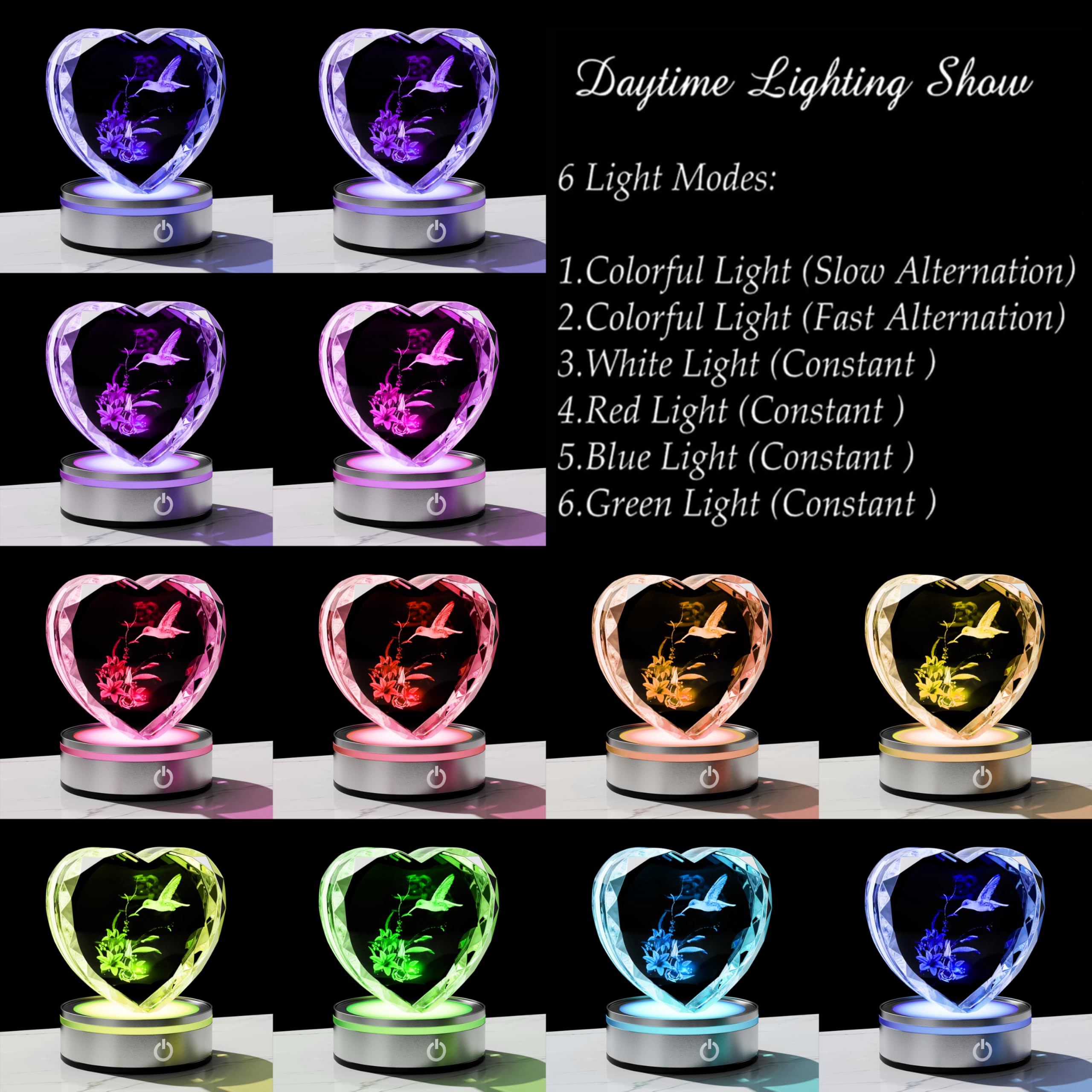 Qianwei Sea Turtel Gifts for Women 3D Crystal Heart - Laser Turtle Decor Glass Animals Sea Ocean Gifts Lamp Figurines Statue Stuff for Room Decorations Night Light