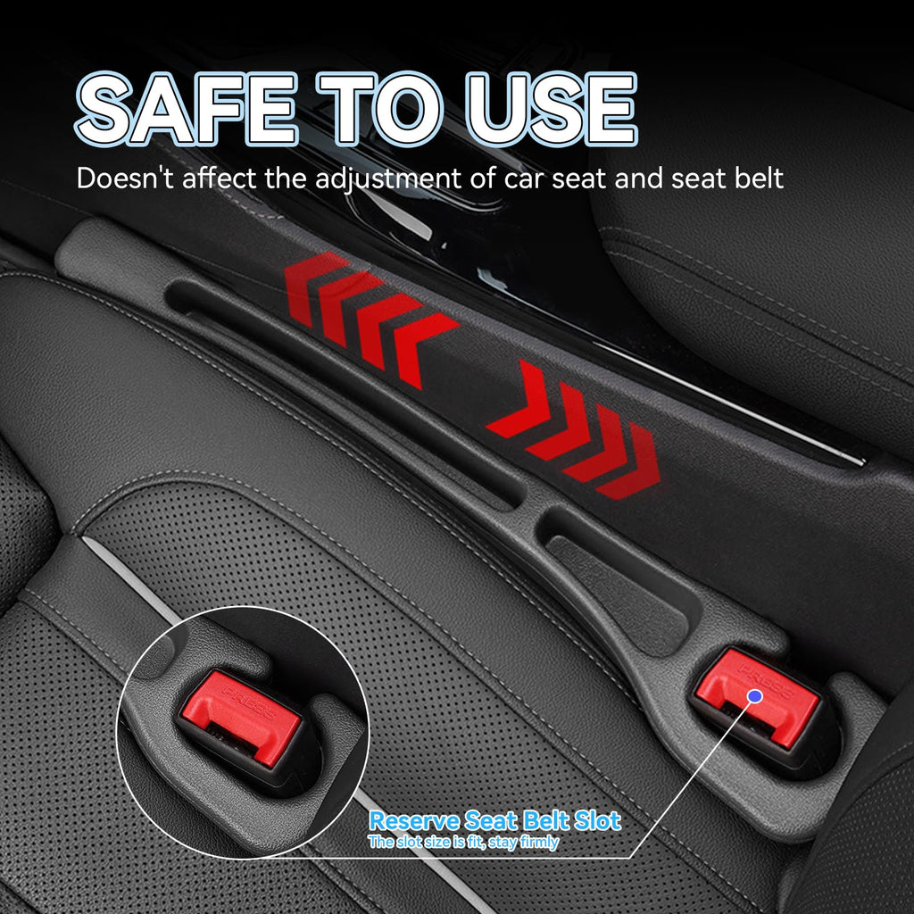 USSDE Car Gap Filler, Dual Slot Car Seat Gap Organizer 2 Pack, Universal Fit Soft Car Seat Crack Gap Filler Between Seat and Console Stop Things from Dropping (Style A)
