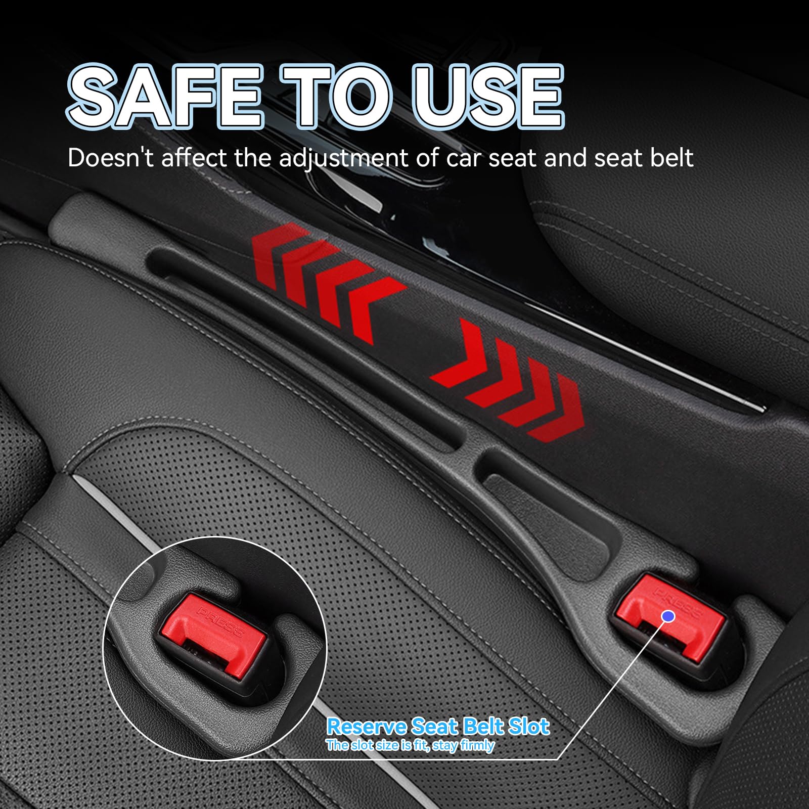 USSDE Car Gap Filler, Dual Slot Car Seat Gap Organizer 2 Pack, Universal Fit Soft Car Seat Crack Gap Filler Between Seat and Console Stop Things from Dropping (Style A)